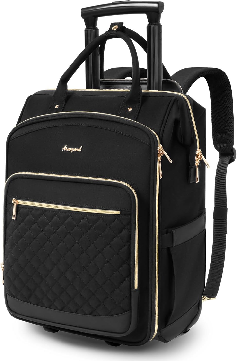 Arcoyard Mochila con ruedas para mujer, mochila de viaje de 16 pulg...
