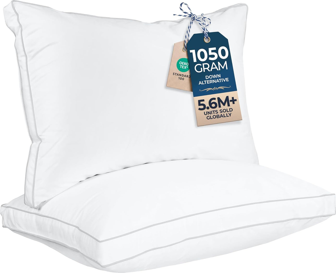 Utopia Bedding - Juego de 2 almohadas para dormir tamaño Queen (bla...