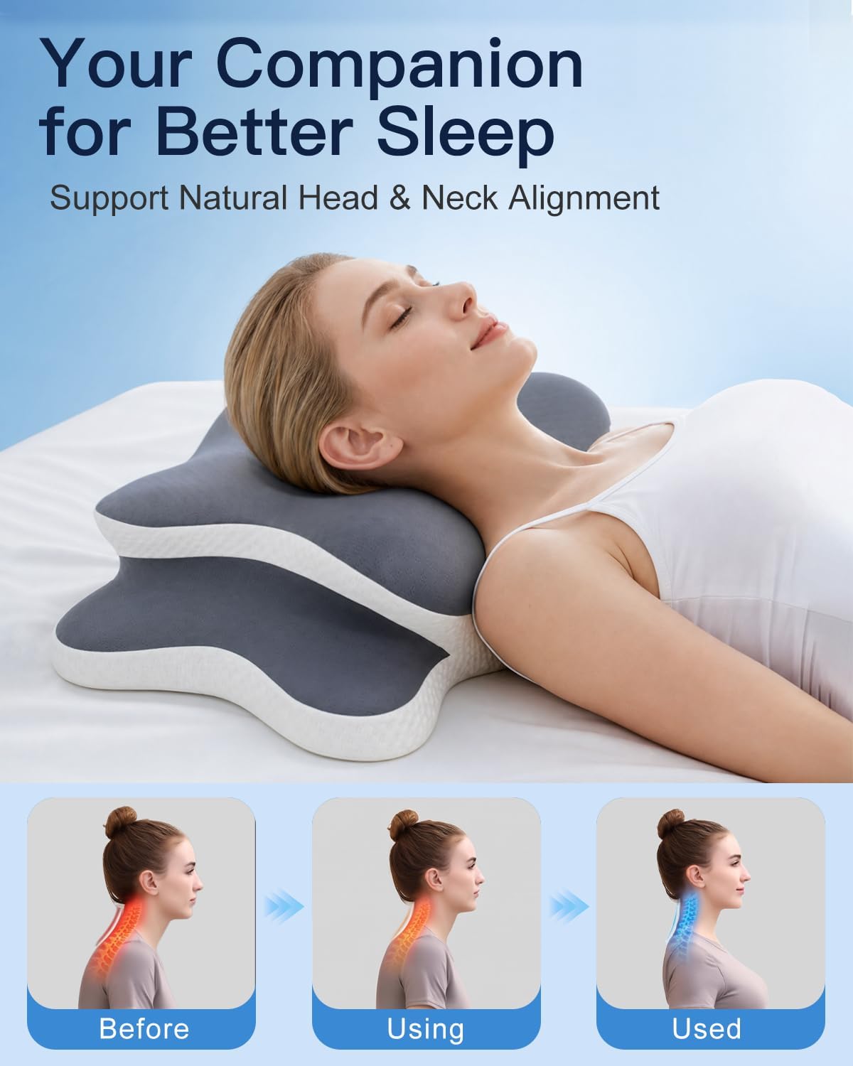 CloudNook Almohada cervical ergonómica para aliviar el dolor de cue...
