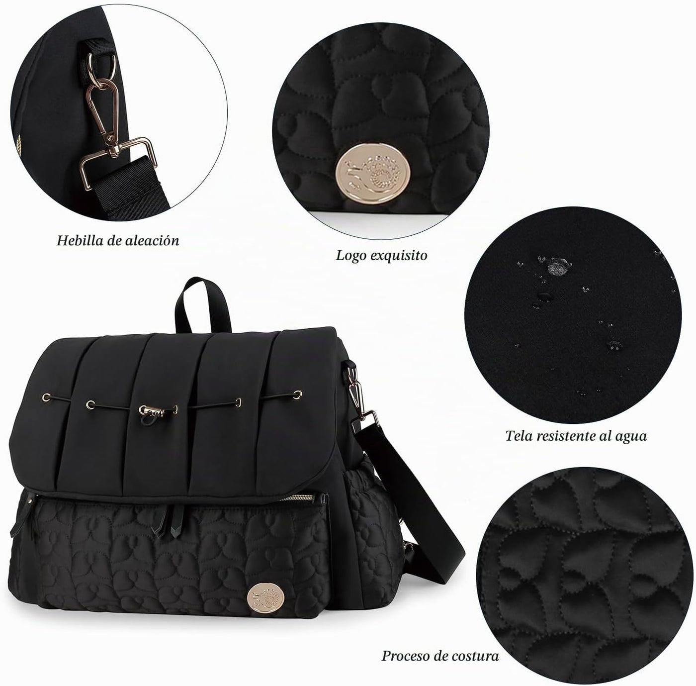 Mochila Lmbabter para pañales, convertible, bandolera, mochila de v...