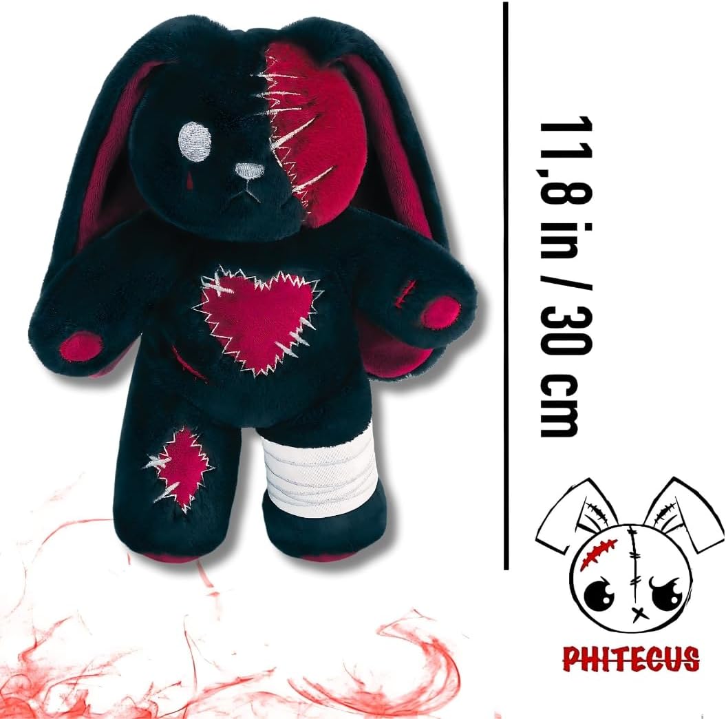 PHITECUS Conejo de peluche espeluznante gótico - Conejo emo aterrad...