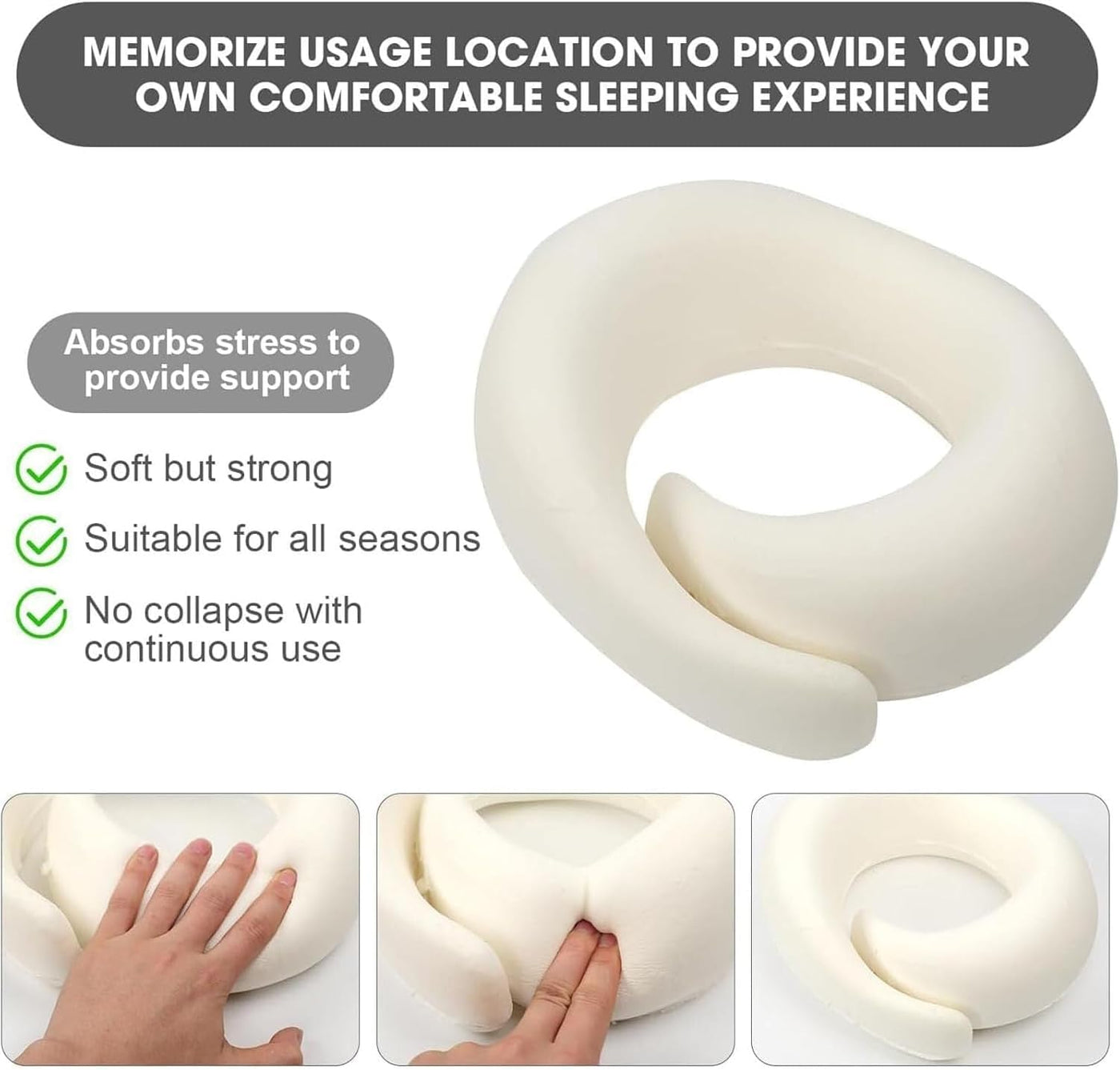WEERSHUN Almohada de viaje para aviones, almohada de cuello de espu...