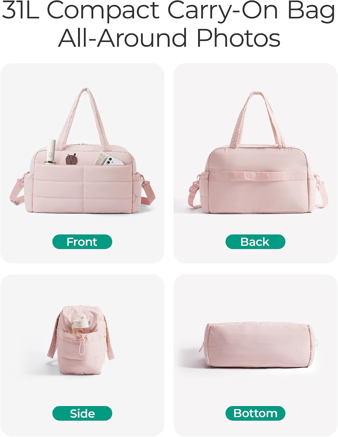 Bolsa de gimnasio BAGSMART para mujer, bolsa de lona de viaje liger...