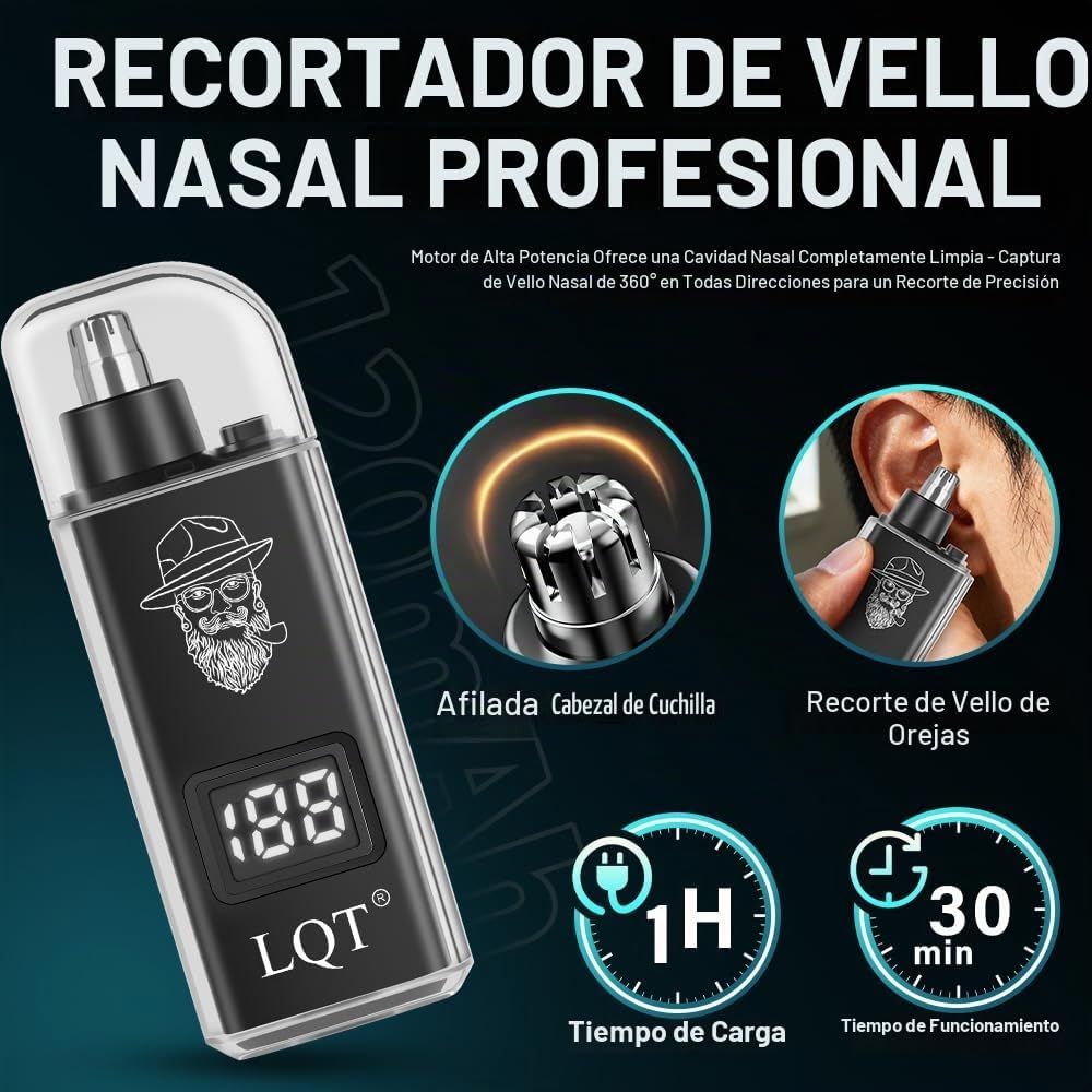 Cortapelos para hombres con pantalla LED, kit de aseo inalámbrico d...