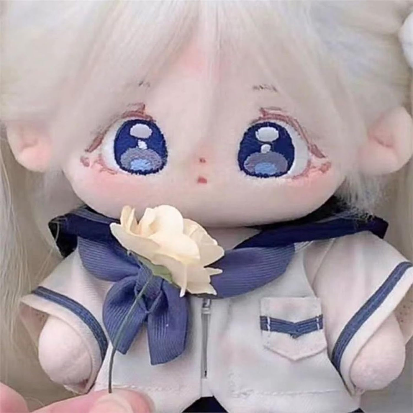 Ruyumei - Peluche adorable de anime de 20 cm con largas coletas bla...