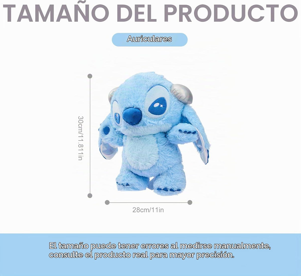 MINISO Peluche de Disney Stitch de 11.5 pulgadas, peluche de puntad...