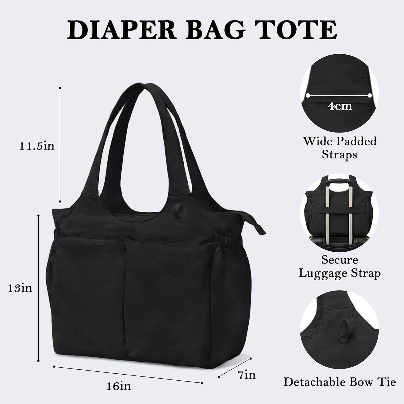MOMINSIDE Bolsa de pañales de hospital para mujer, bolsa de bebé gr...