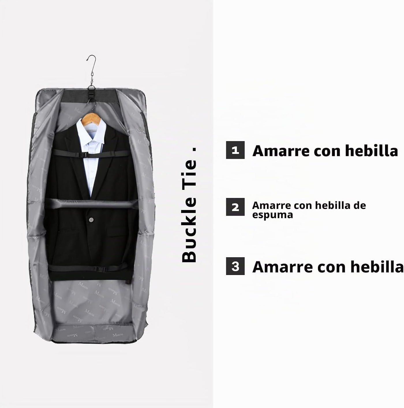 MATEIN Bolsas de ropa para colgar ropa, bolsa de viaje grande con c...