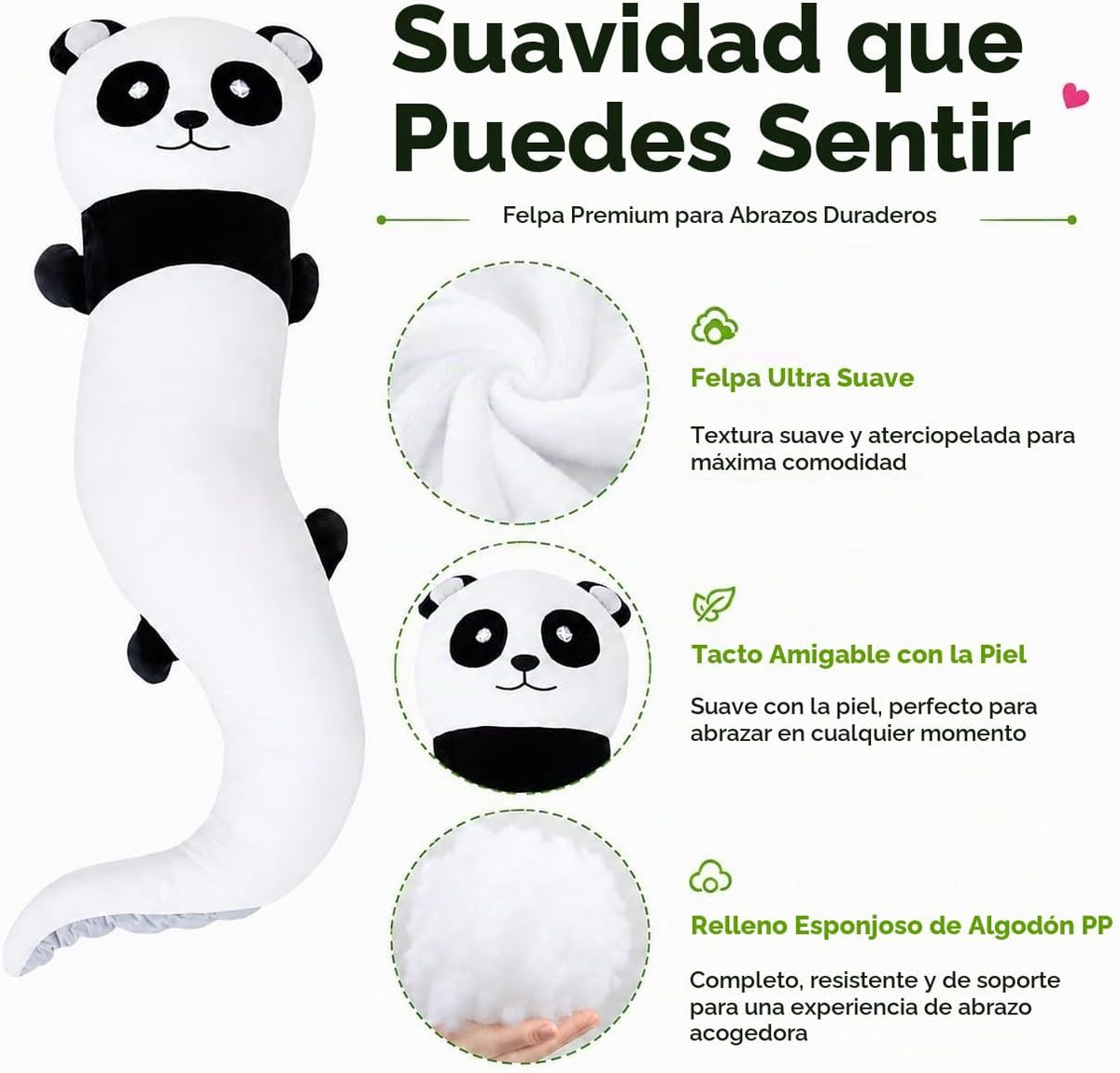 Tianmihou - Muñeca de peluche gigante de panda de 48 pulgadas, gran...