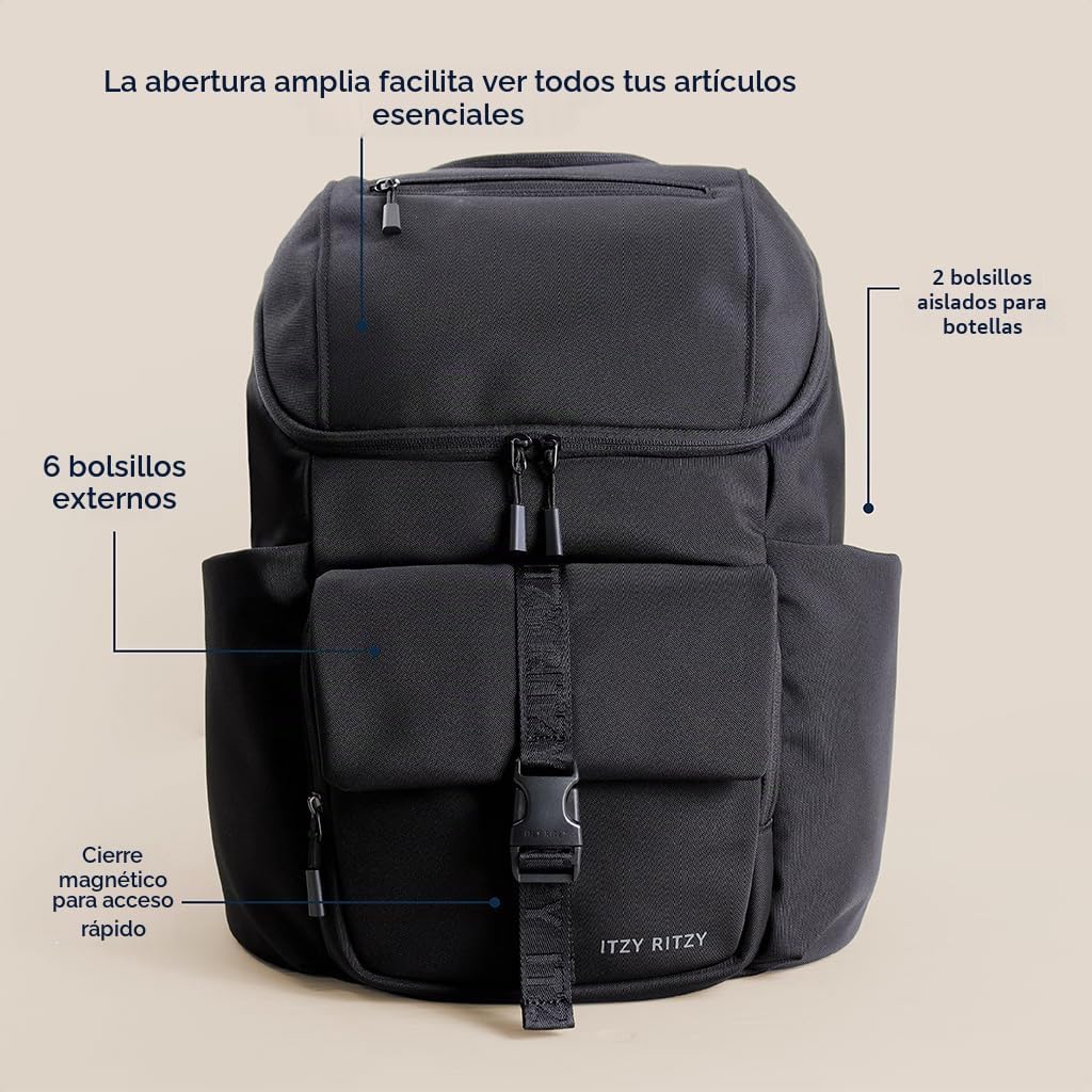 Mochila de cubo Itzy Ritzy Belong (Negro) | Cuenta con bolsillos ai...
