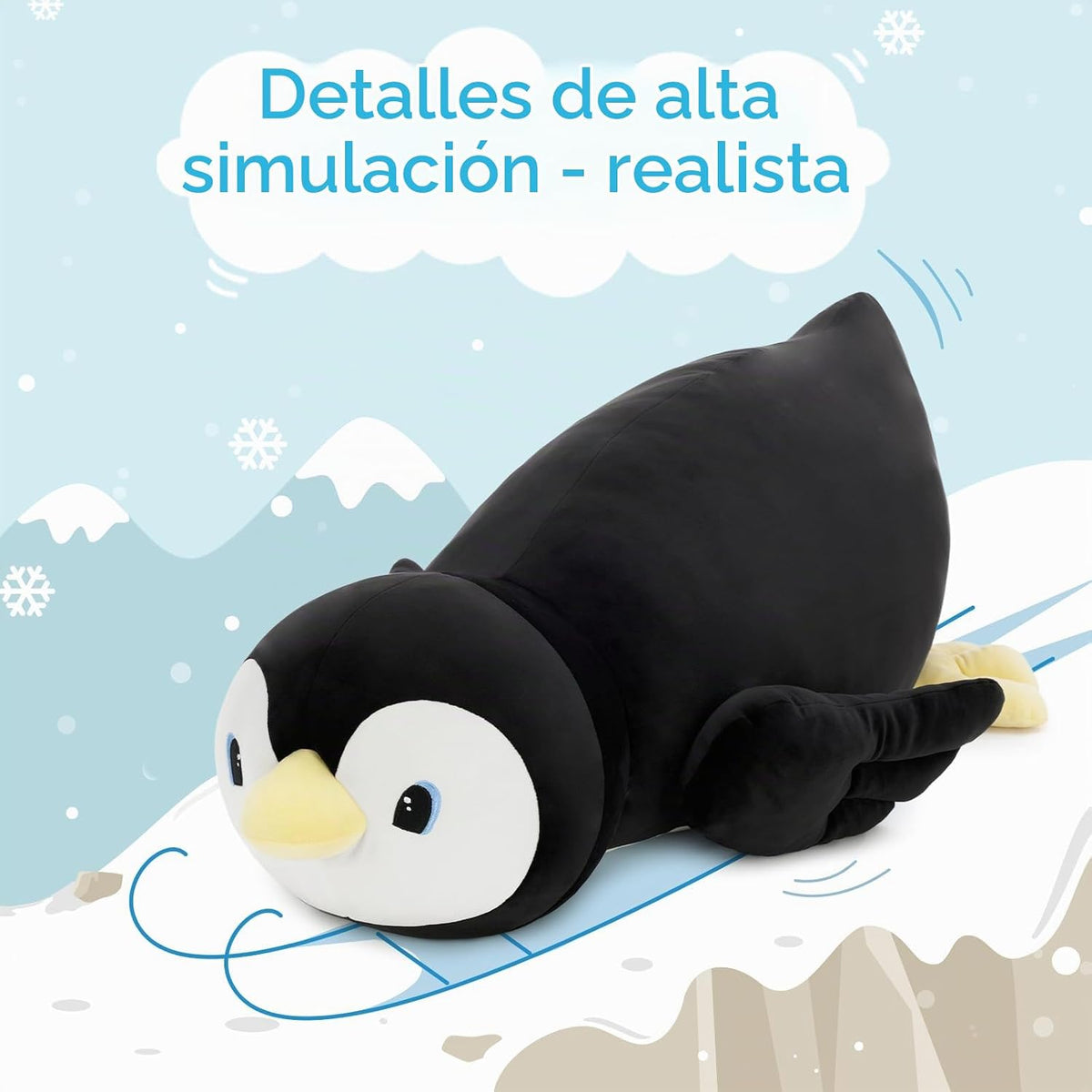MorisMos Juguete de peluche de pingüino de 39.4 pulgadas, almohada...