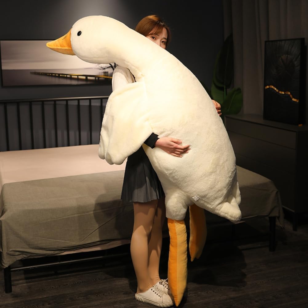 Srutirbo Peluche de ganso gigante, almohada de felpa de ganso suave...