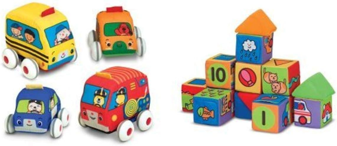 Melissa & Doug K's Kids Pull-Back Town - Juego de vehículos...
