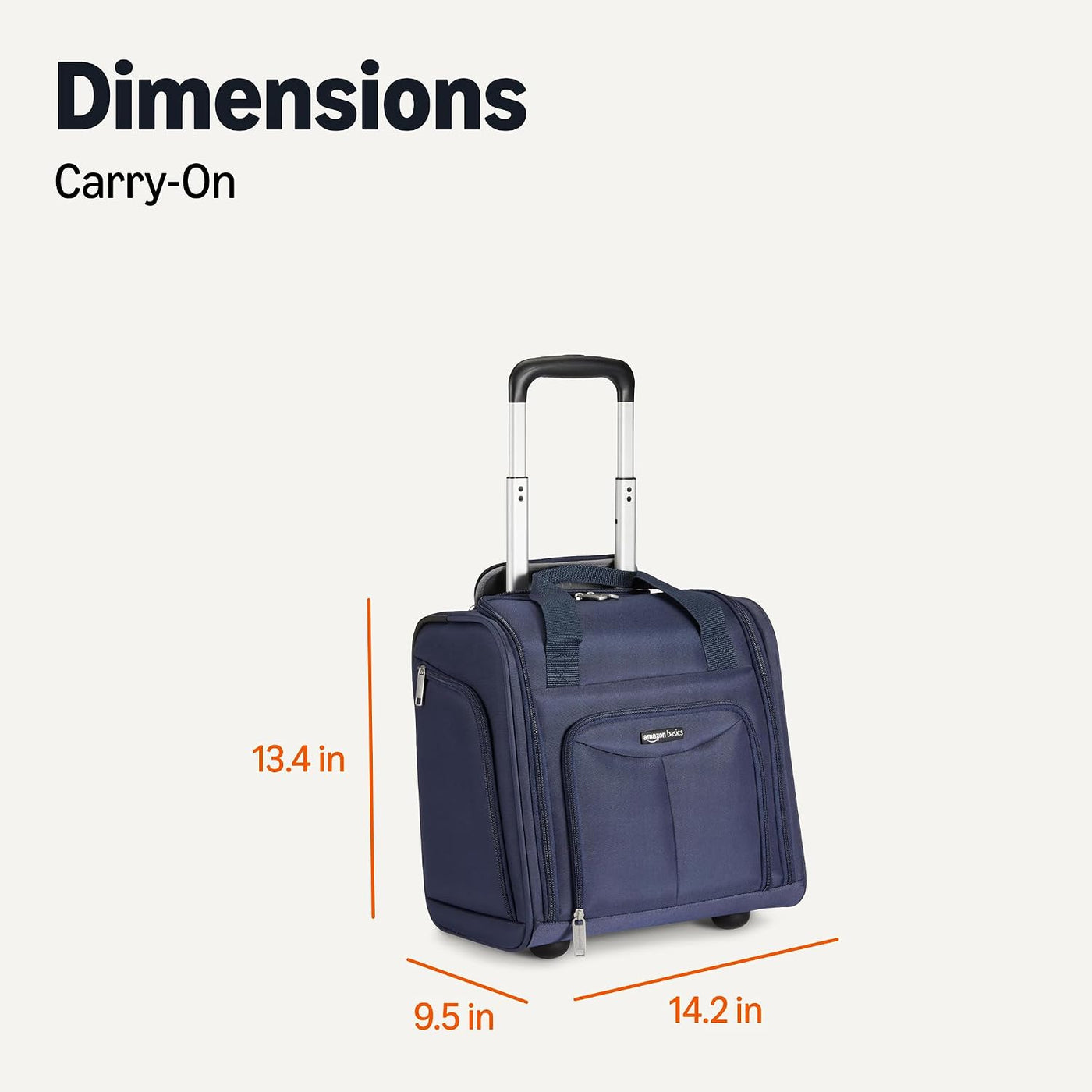 Amazon Basics Equipaje de viaje rodante para llevar a bordo y debaj...