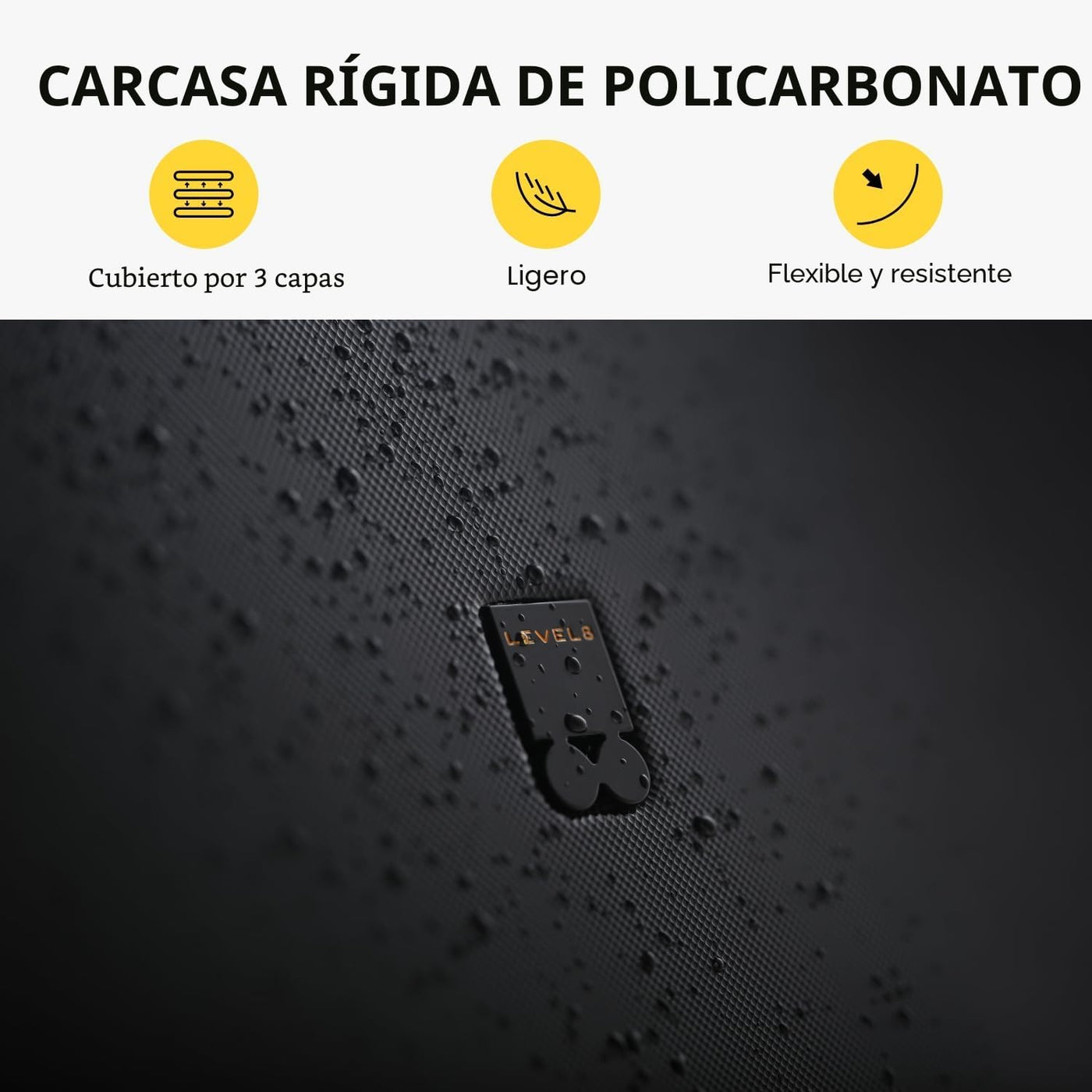 LEVEL8 Equipaje de mano rígido aprobado por aerolíneas, maletas de...