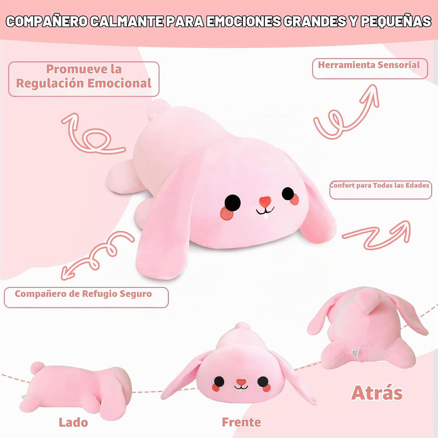 TOYSYM Animales de Peluche con Peso, Conejo de Peluche de 3.74 libr...