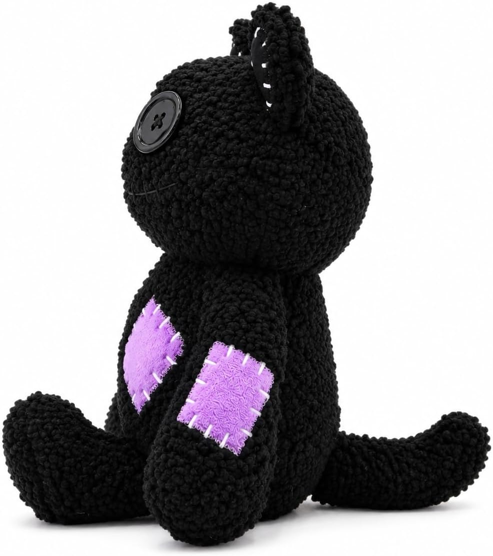 PHHKK Peluche de gato negro cosido gótico de Halloween, decoración...