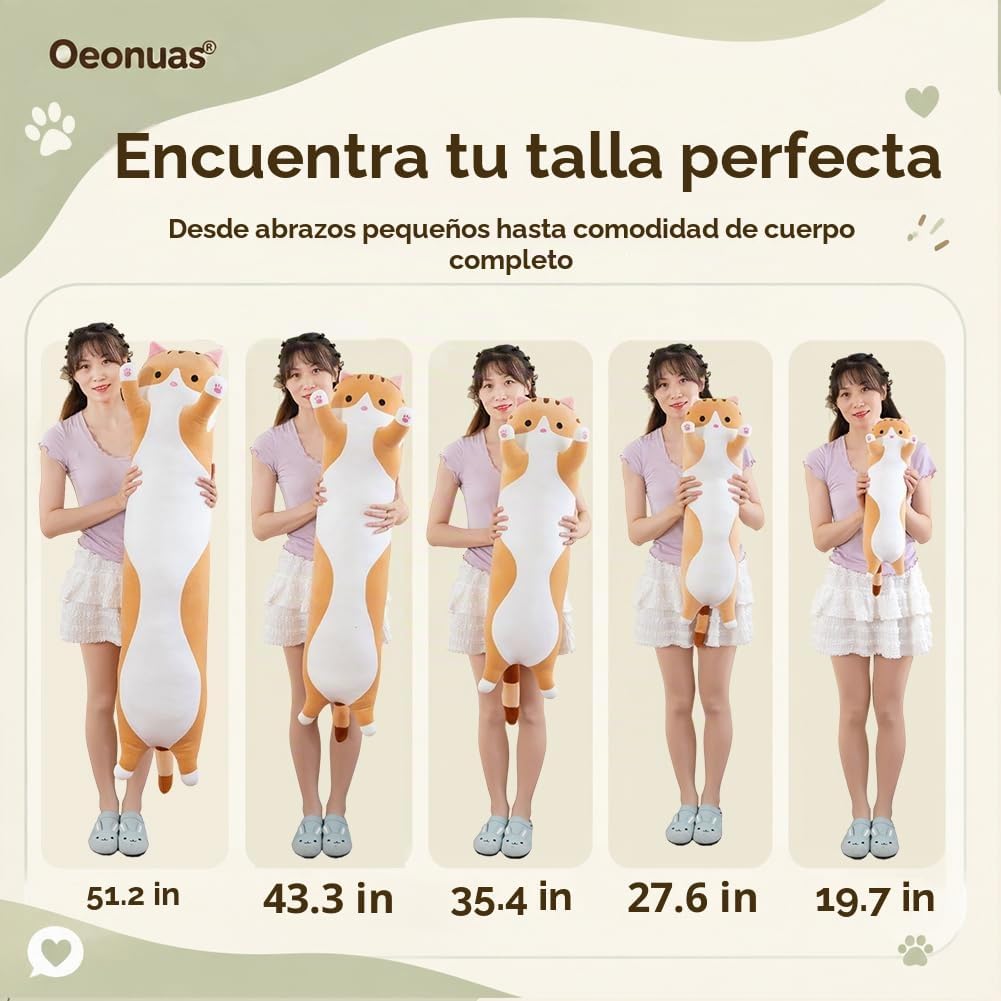 Almohada de felpa de cuerpo larga y suave con diseño de dibujos ani...