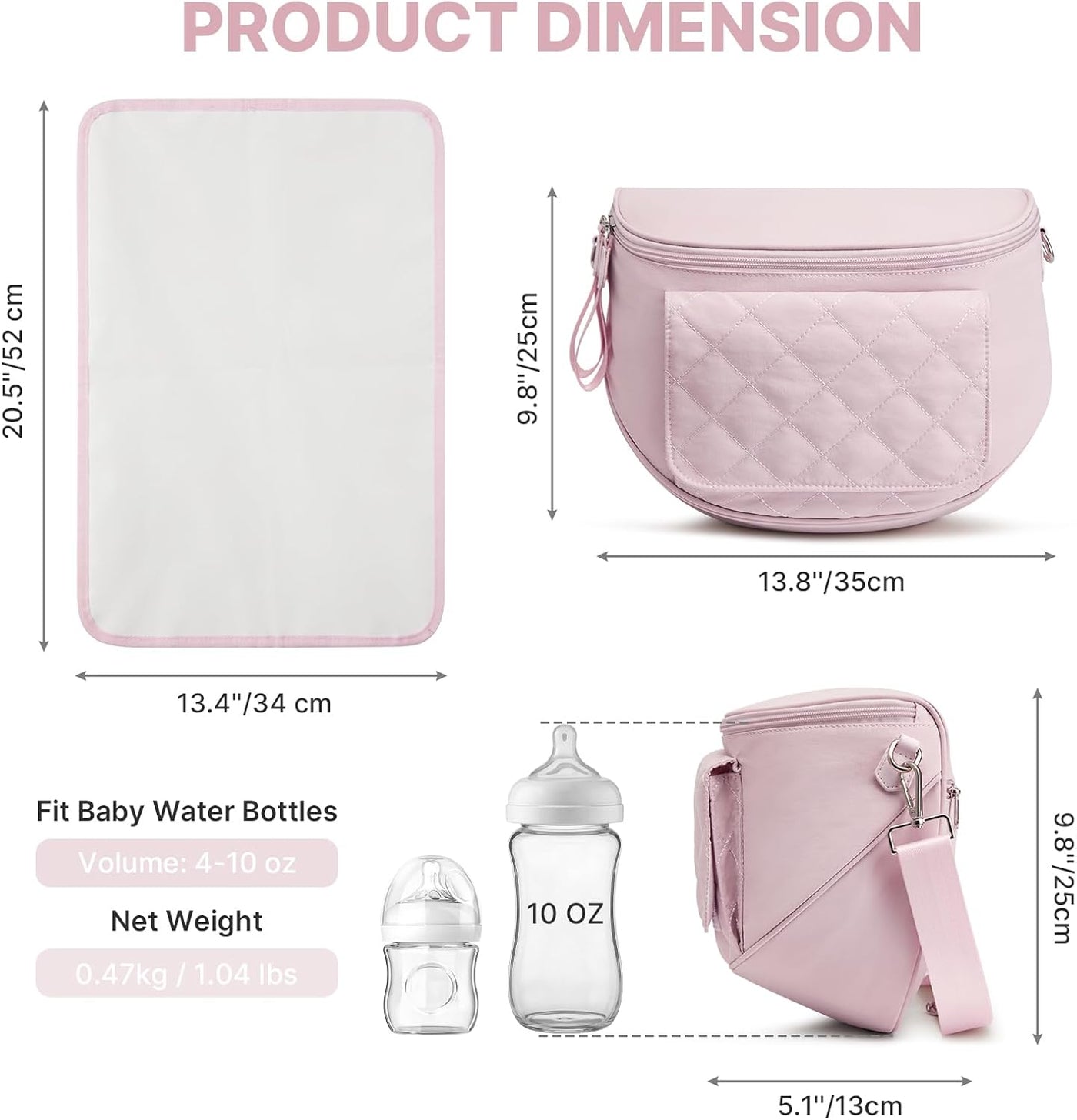 G4Free Pequeña bolsa de pañales con cambiador portátil, de nailon,...
