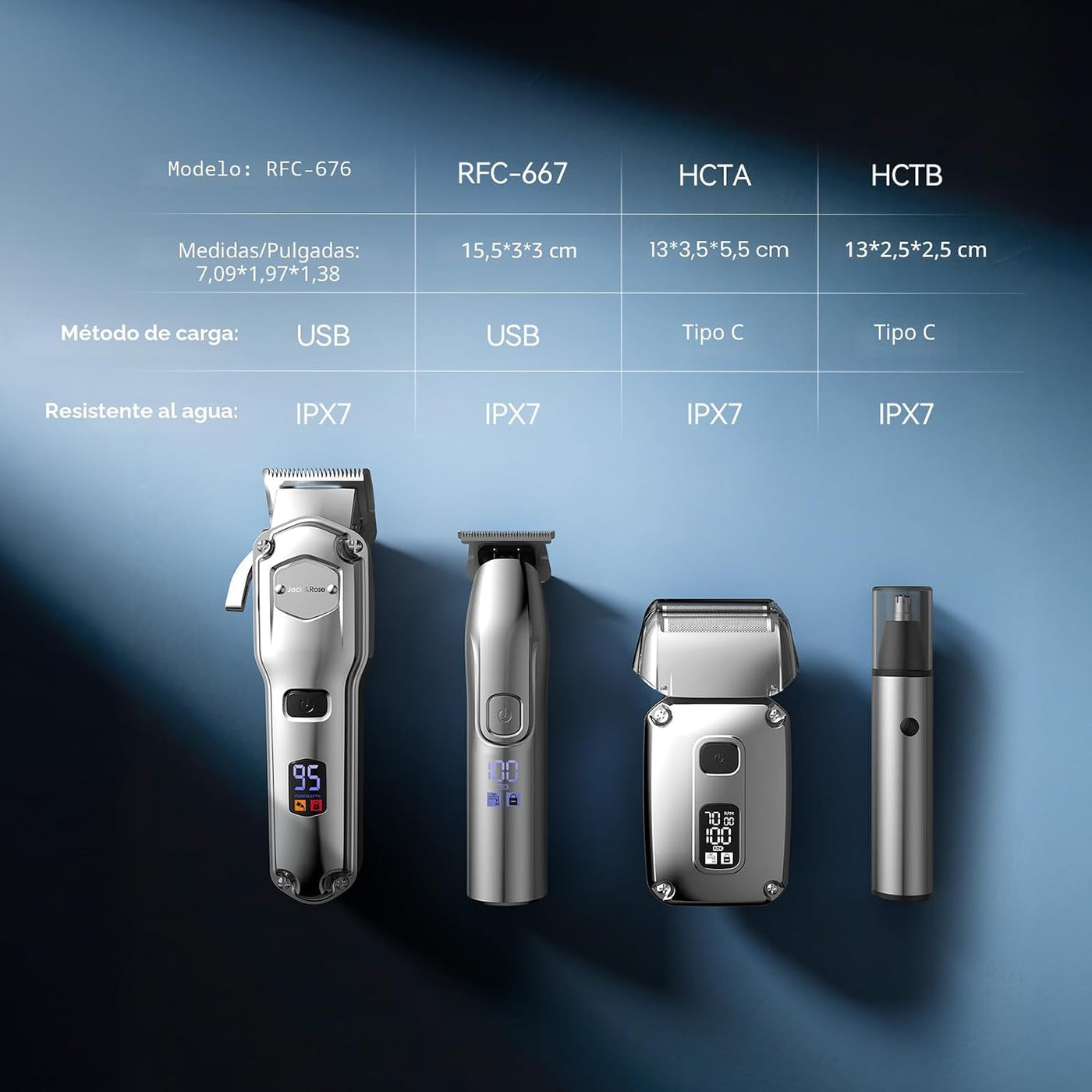 Jack & Rose - Cortadora de pelo para hombres, kit profesional,...