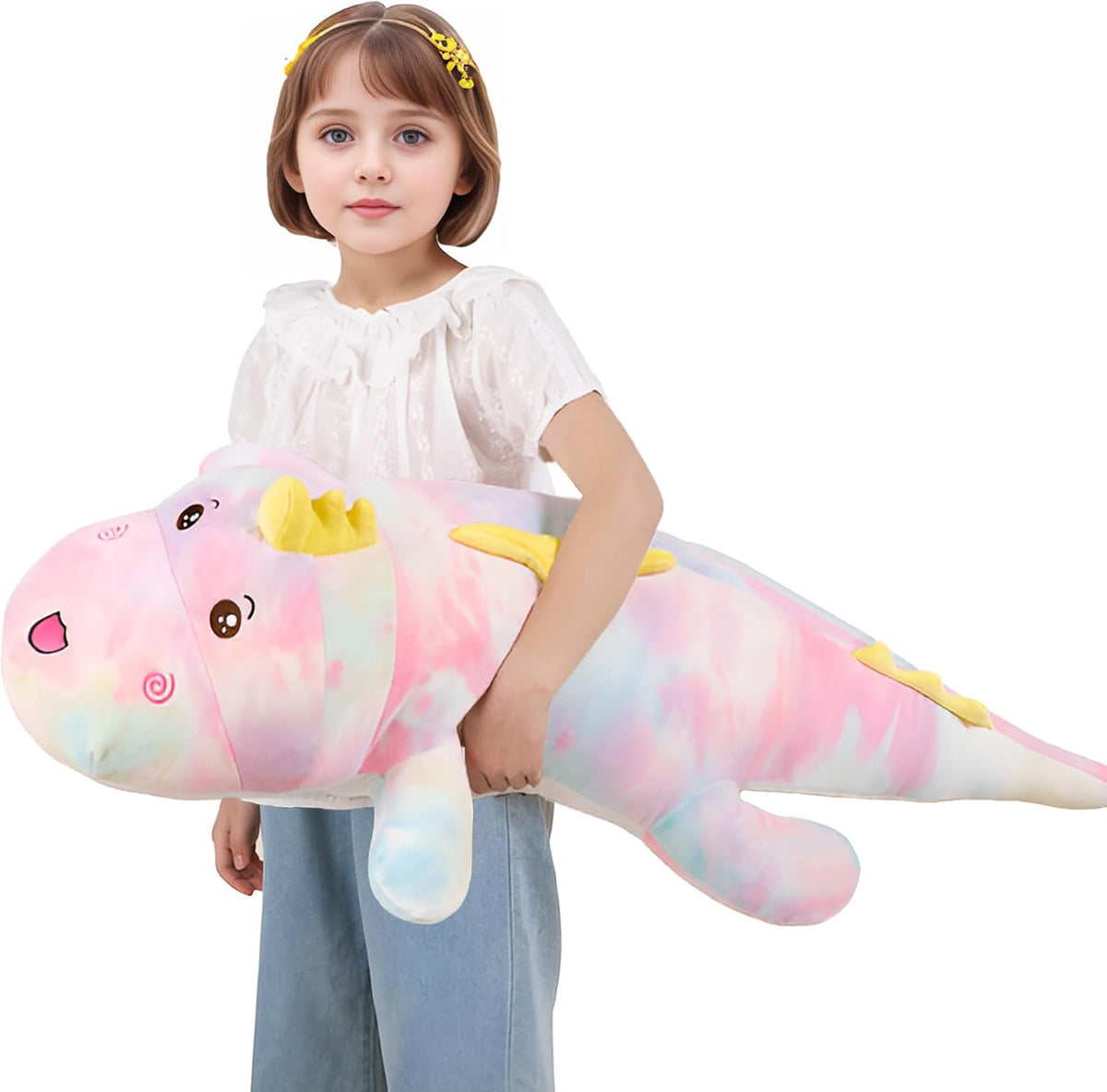 Tianmihou Almohada de peluche gigante de dinosaurio de 40 pulgadas,...
