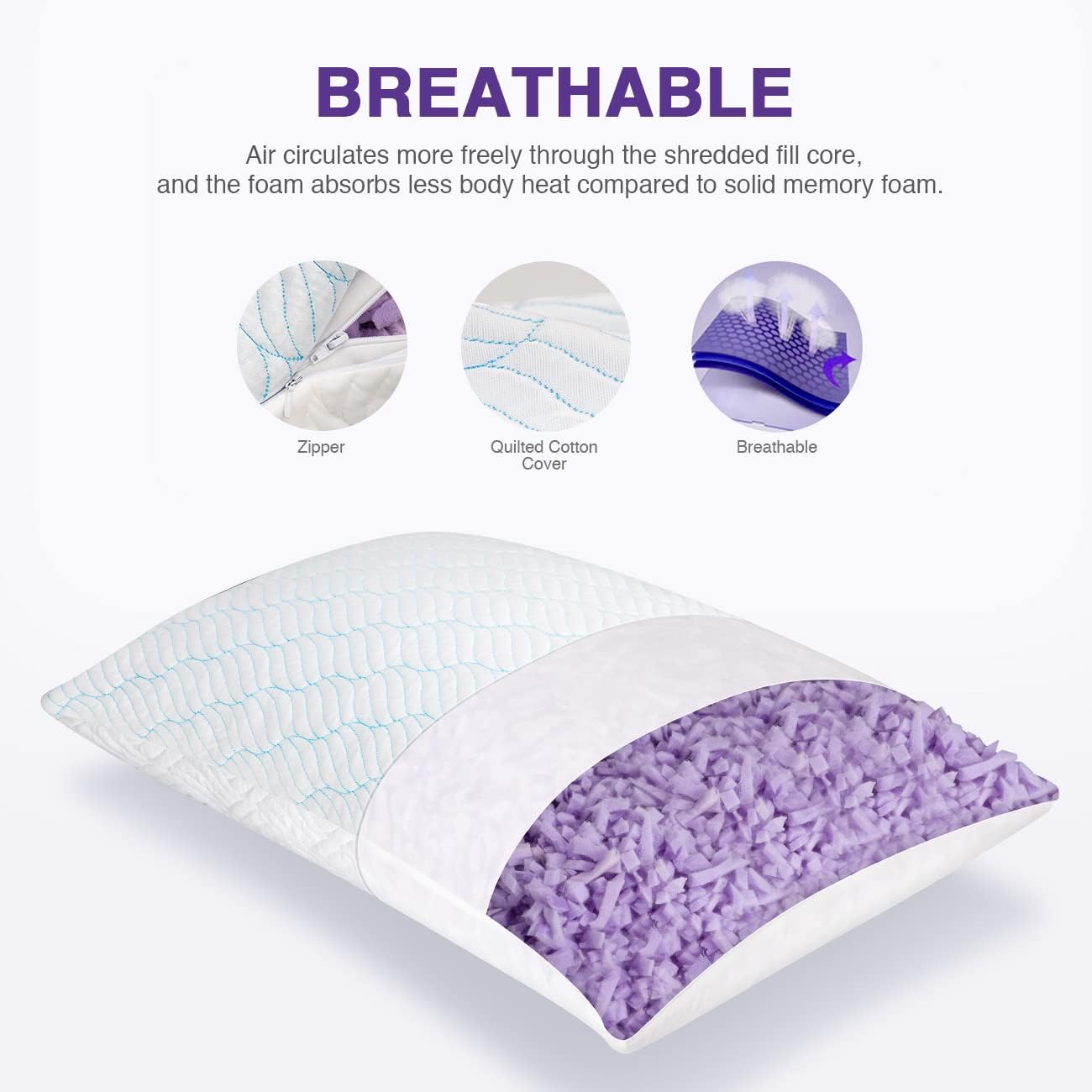 WISHSMILE Juego de 2 Almohadas Refrescantes Tamaño Queen, Almohadas...