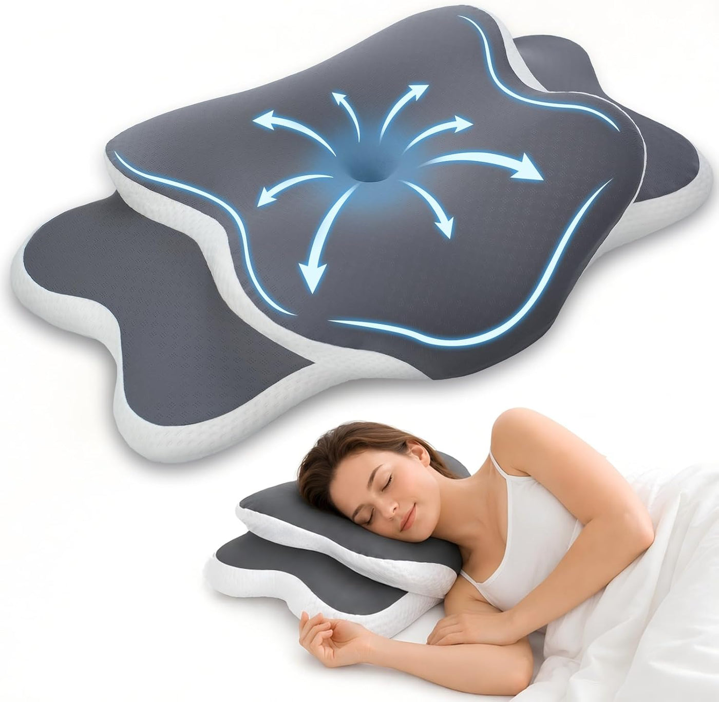 CloudNook Almohada cervical ergonómica para aliviar el dolor de cue...