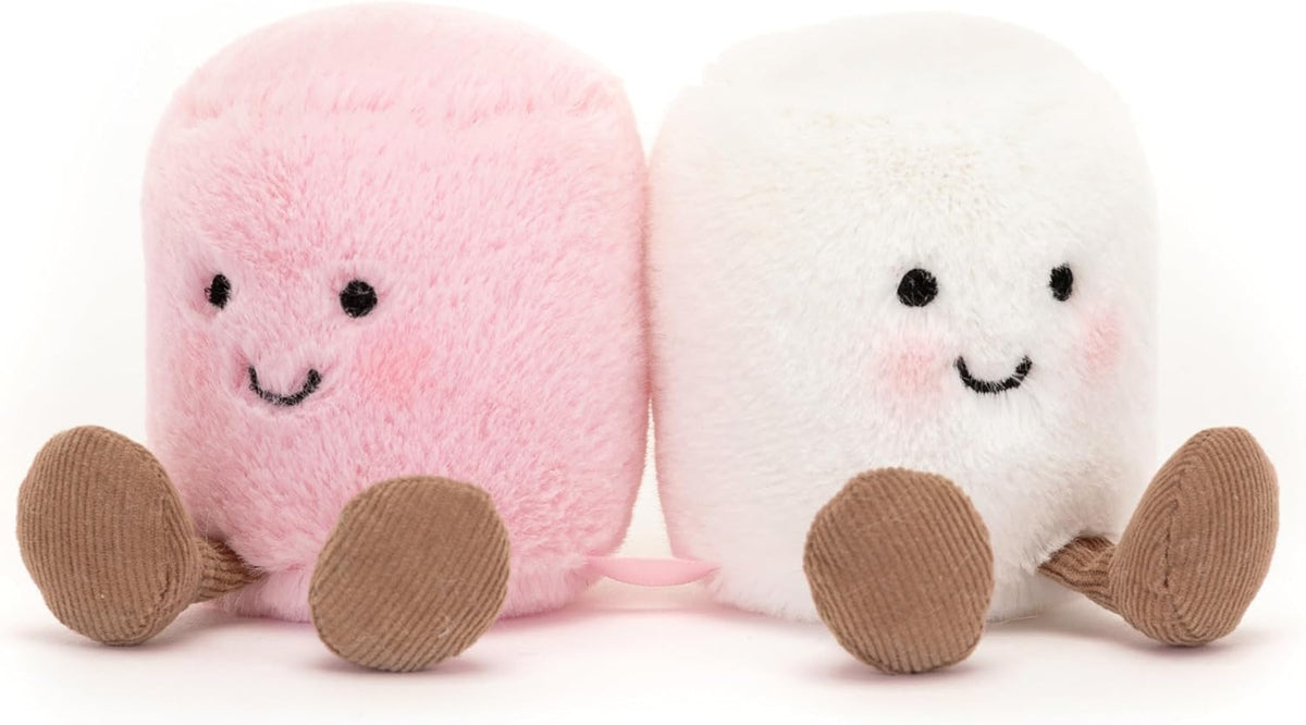 Jellycat Amuseables - Juguete de peluche de malvaviscos rosados y b...