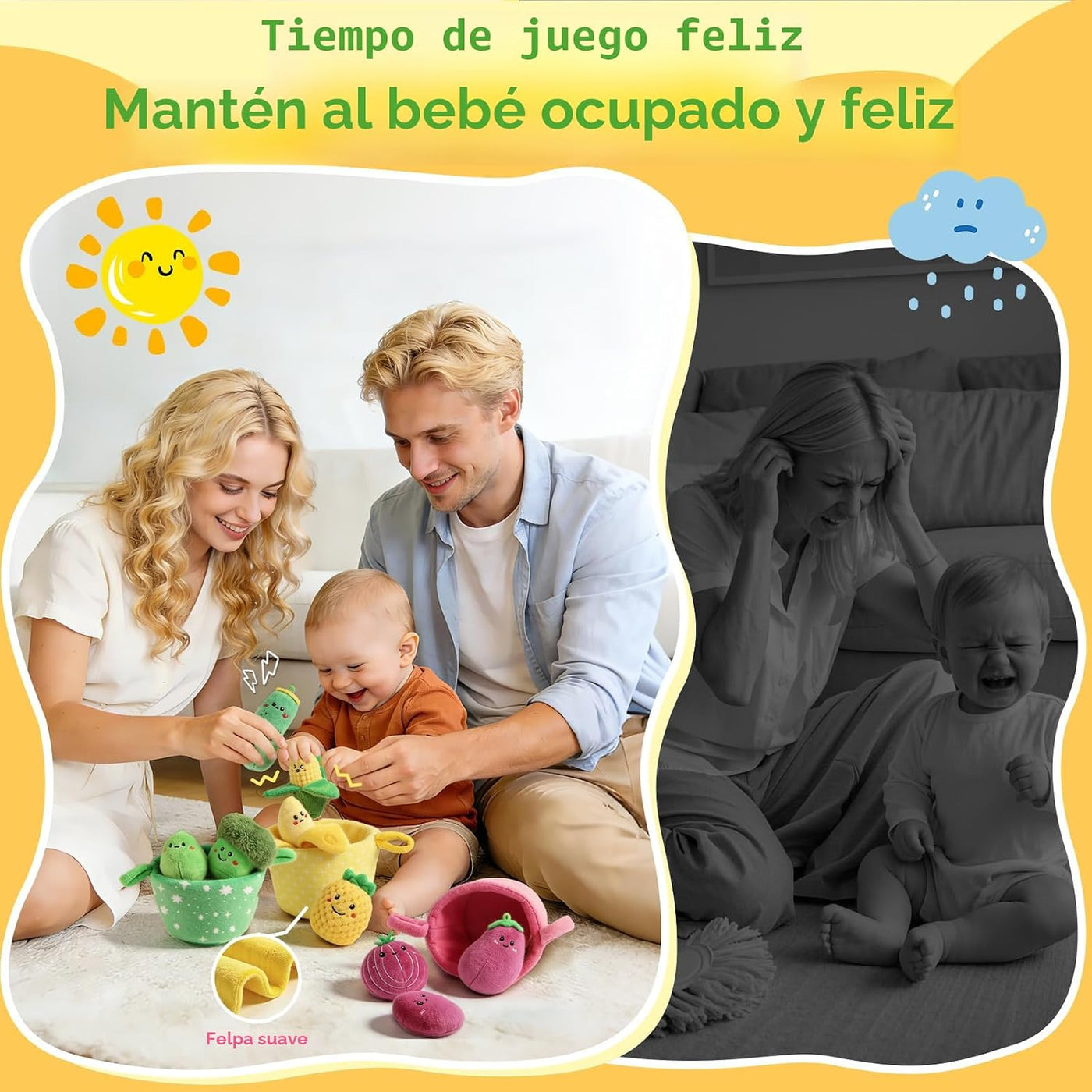 SAIMAND Juguetes para bebés de 6 a 12 meses, 16 piezas Montessori d...