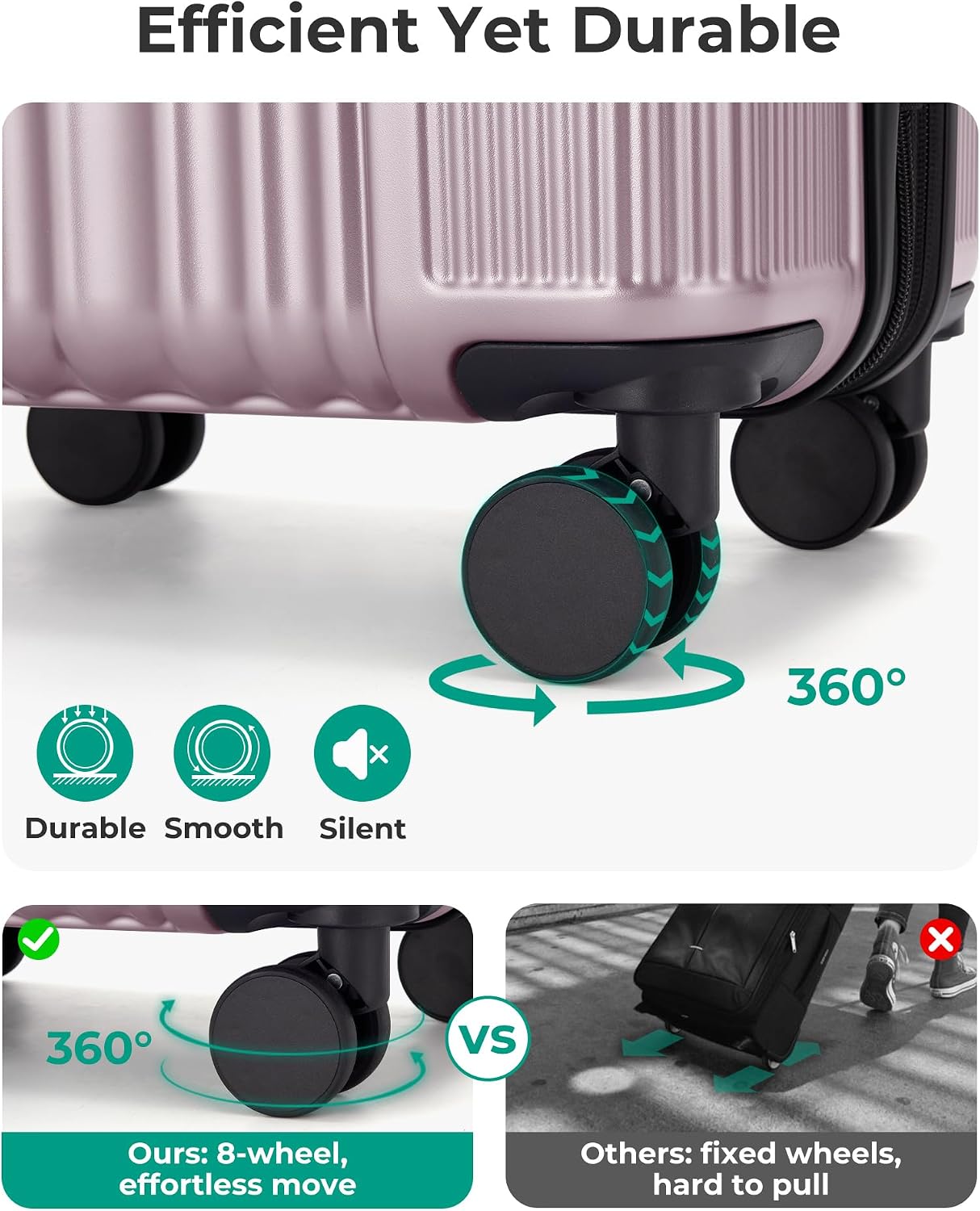 BAGSMART - Maleta de mano 22 x 14 x 9 aprobada por aerolínea, malet...