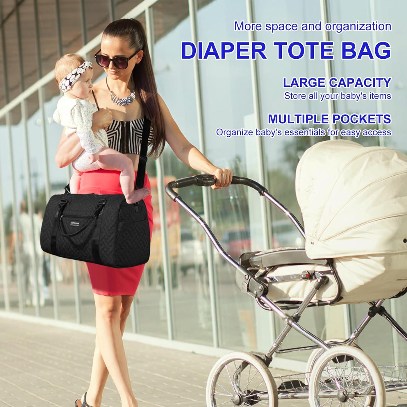 SUPROMOMI Bolsa de pañales: bolso de mamá, bolsa de bebé para niño...