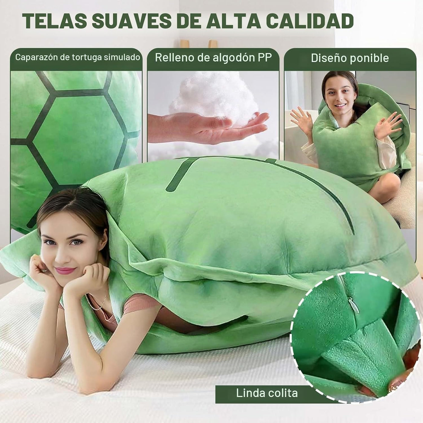 HXIDDANG Almohada de Concha de Tortuga Gigante Multifuncional Portá...