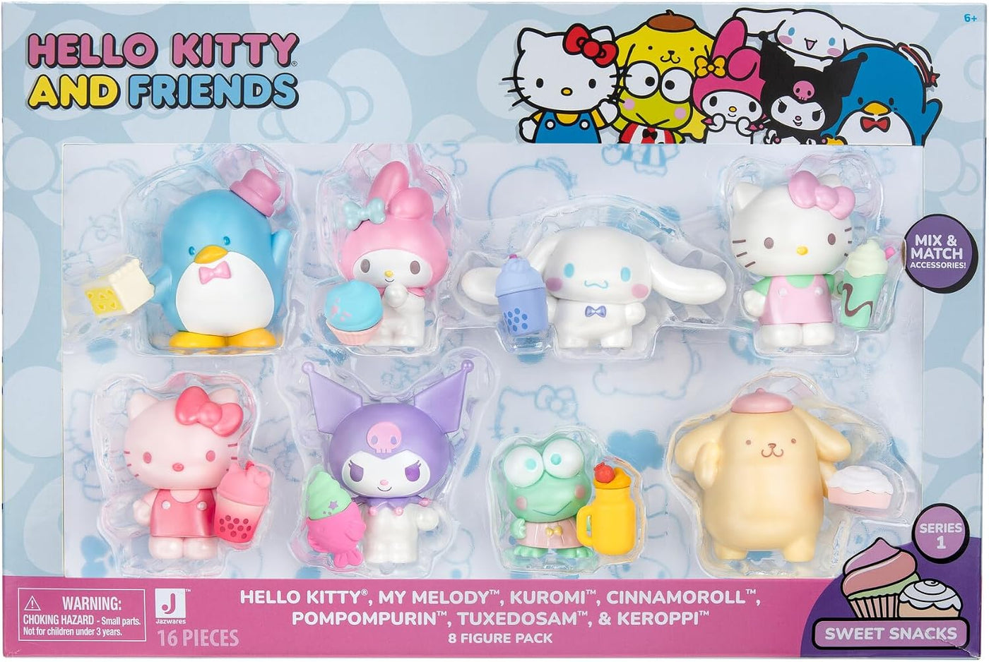 Hello Kitty y amigos Paquete dulce de 8 piezas con accesorios dulce...