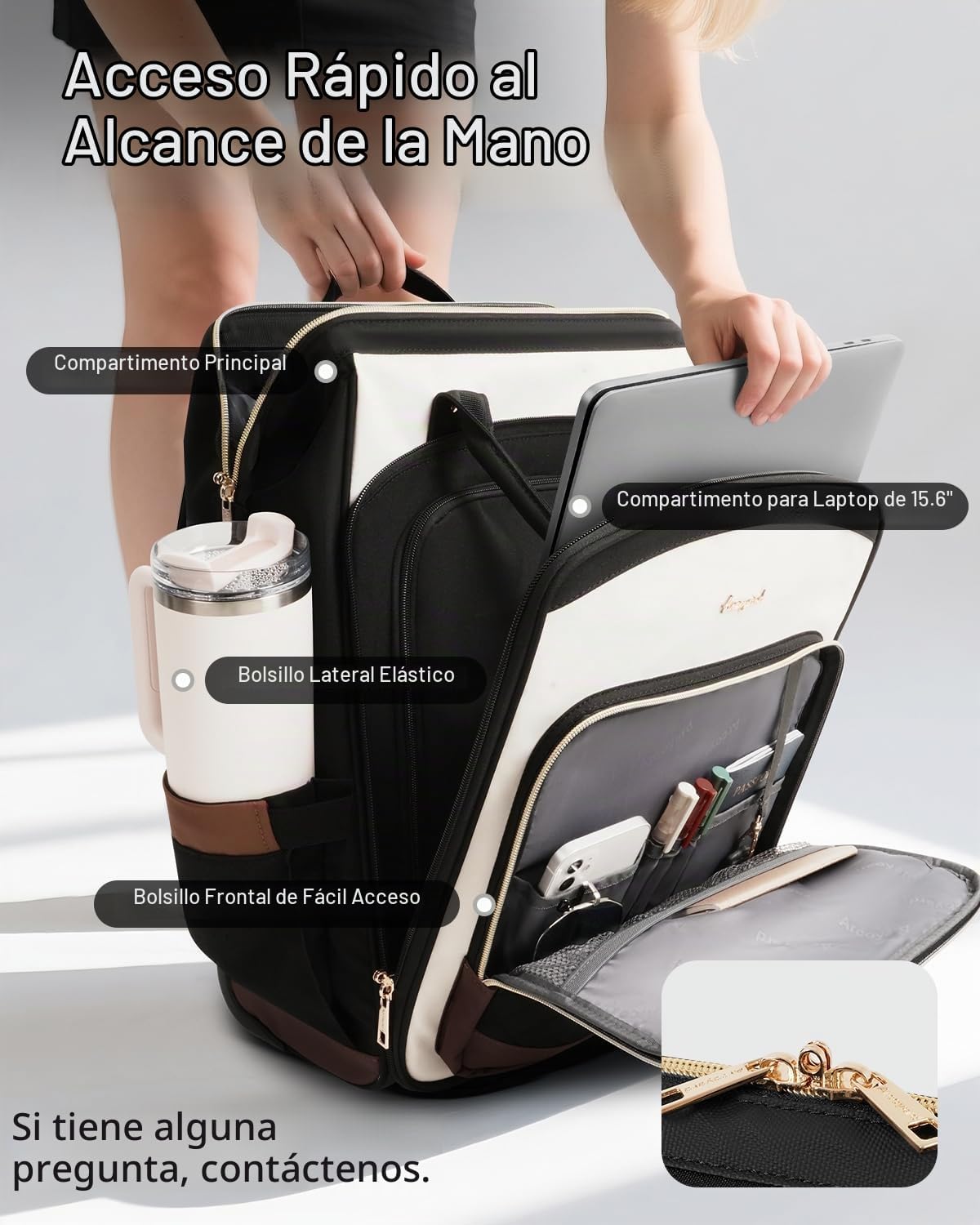 Mochila con ruedas para mujer, mochila de viaje con ruedas, mochila...