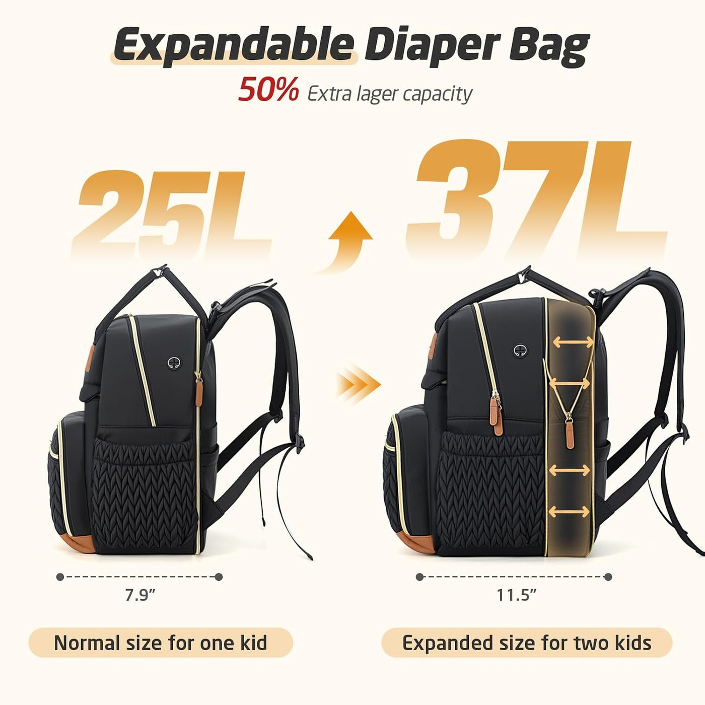Tonyeee Mochila para pañales, bolsa de pañales extra grande para 2...