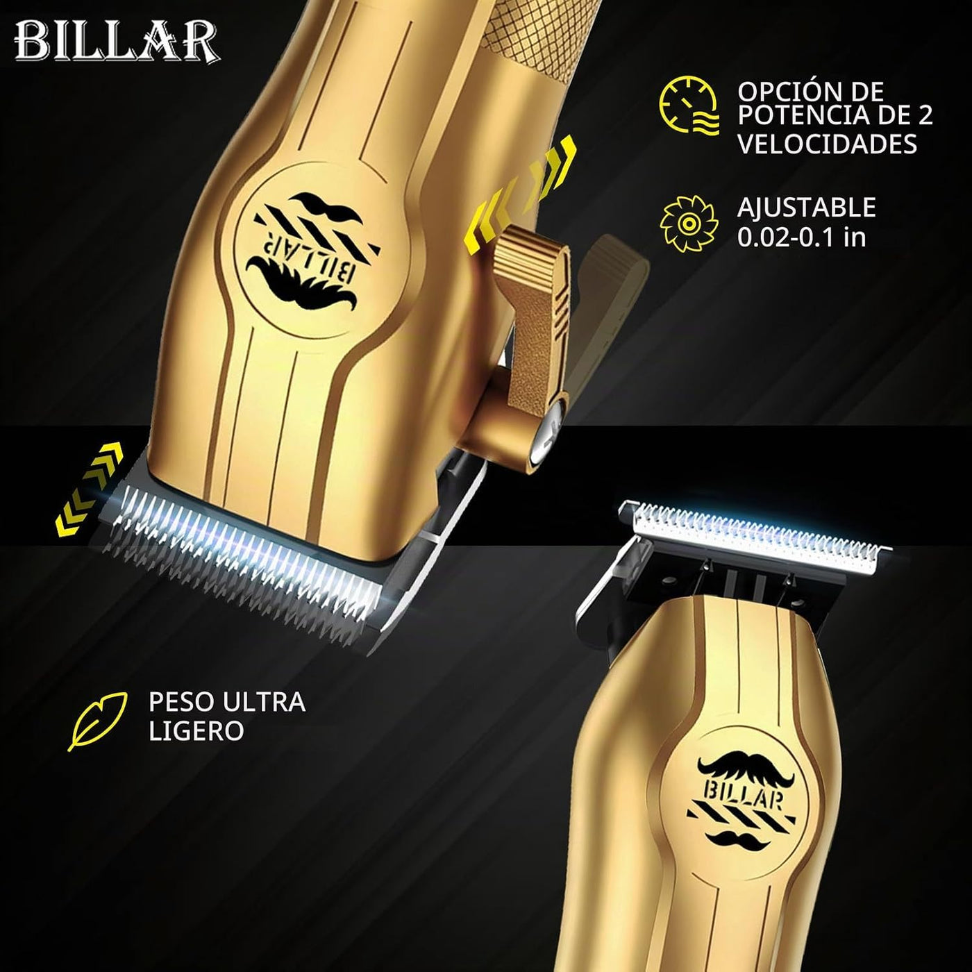 BILLAR Juego de Cortapelos y Recortadora de Peluquería Profesional...