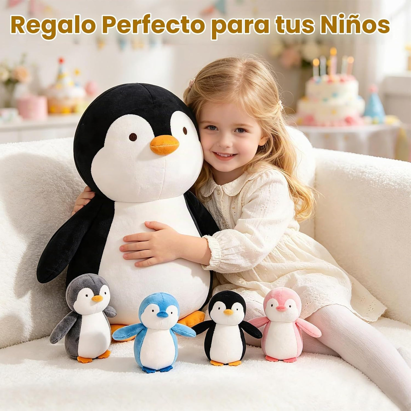 MMguai Juego de 5 Piezas de Animales de Peluche de Pingüinos, Peluc...