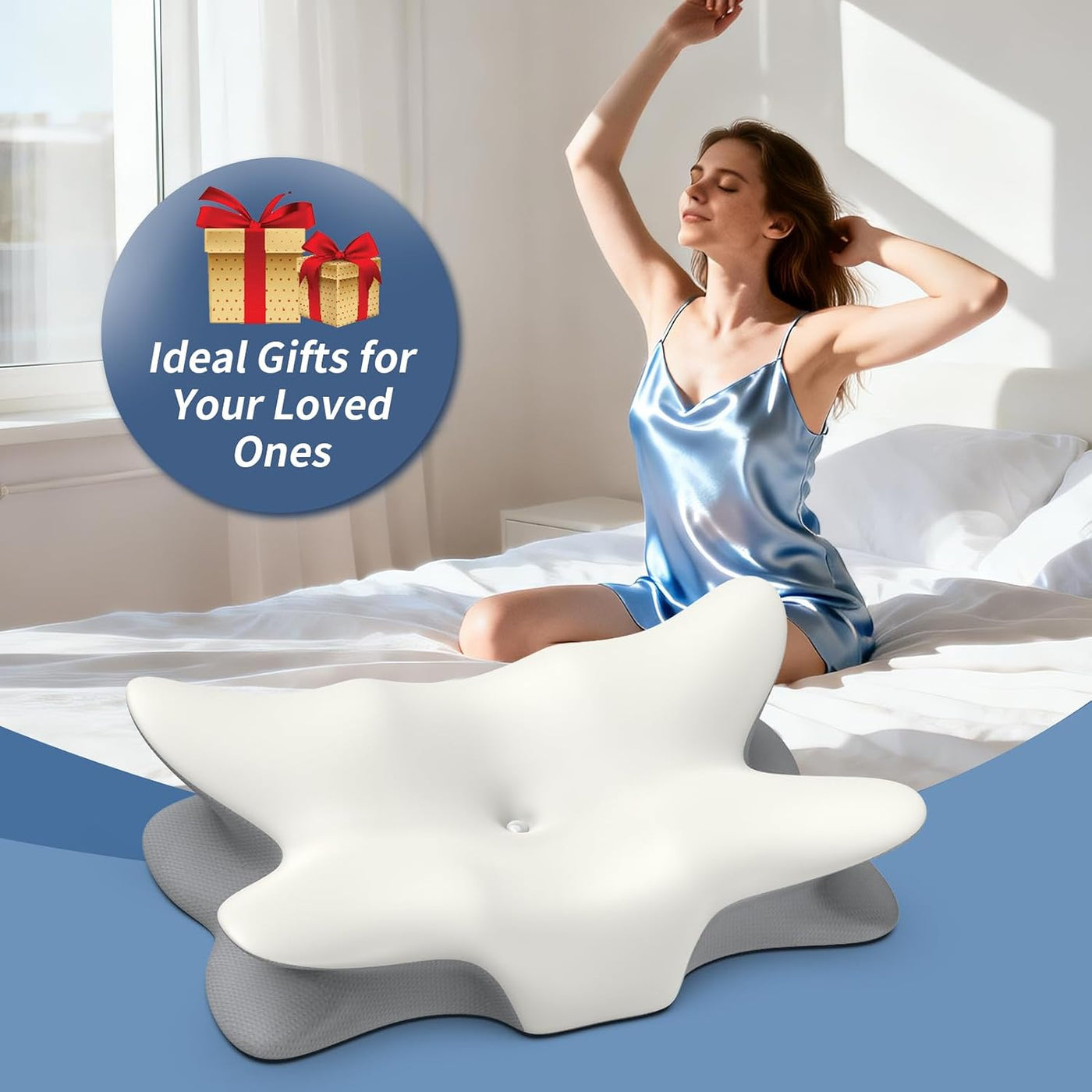Almohada cervical para aliviar el dolor de cuello y hombros, almoha...