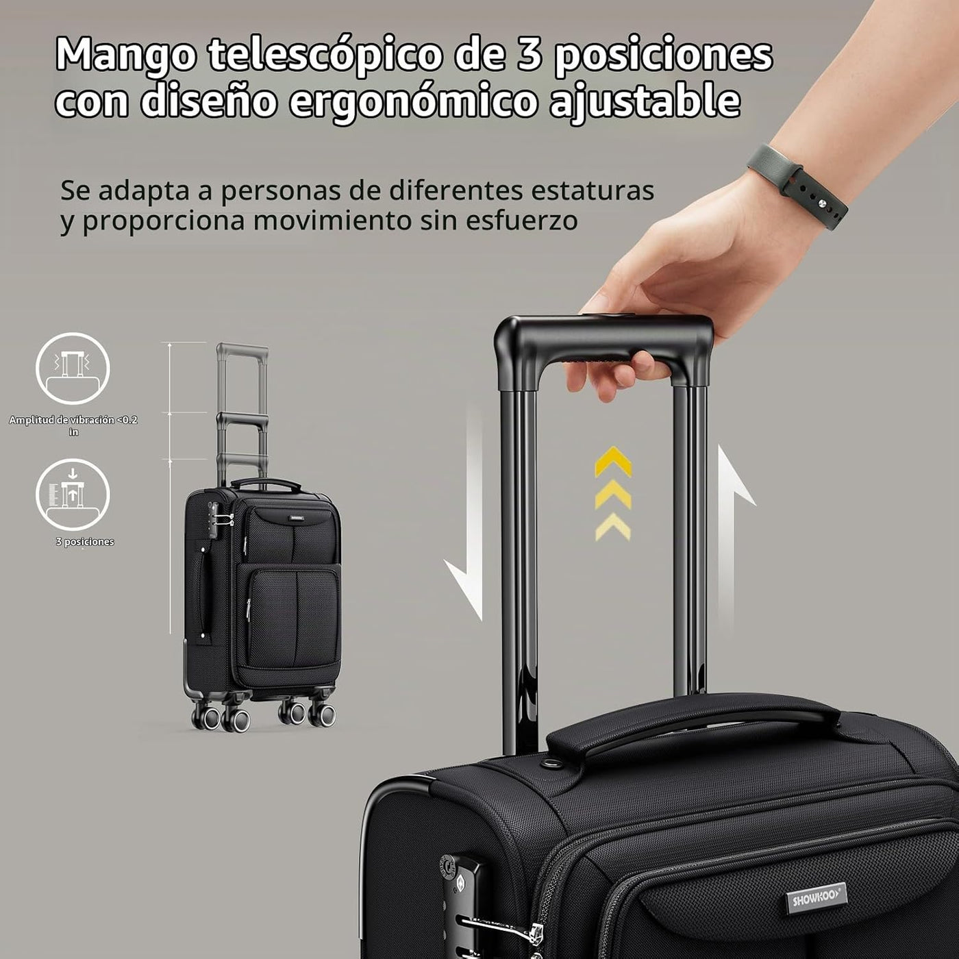 SHOWKOO - Juegos de 3 maletas blandas, expandibles, ligeras y durad...