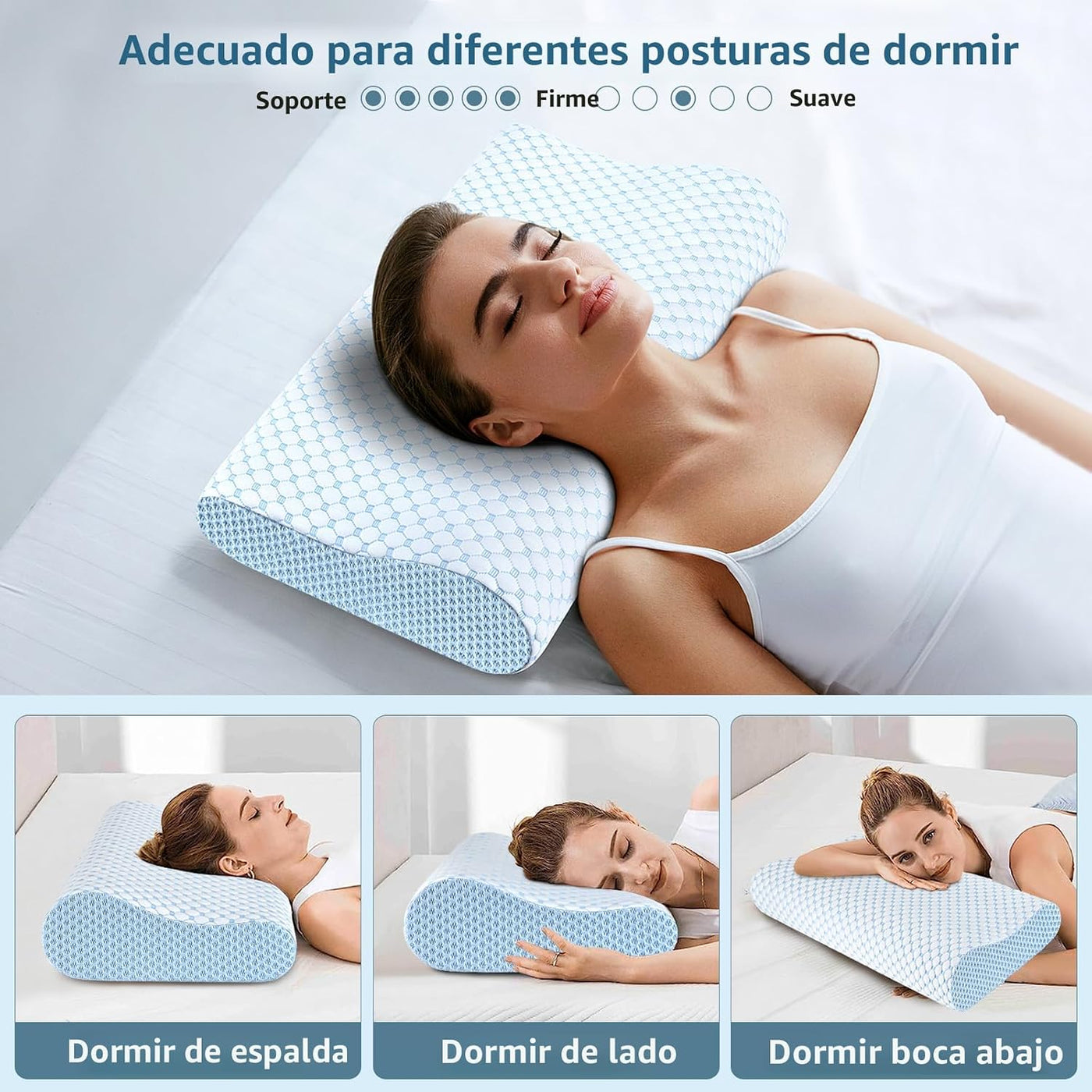 Almohada cervical para aliviar el dolor de cuello, almohadas de esp...