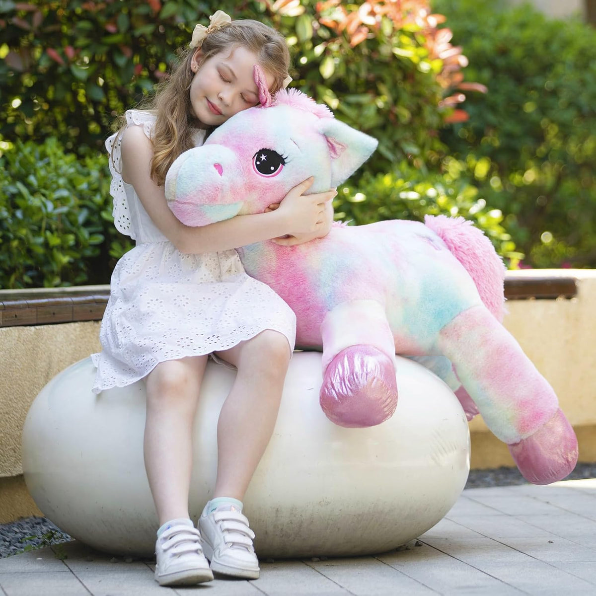 Tezituor Peluche de unicornio gigante de 43 pulgadas, juguetes de u...
