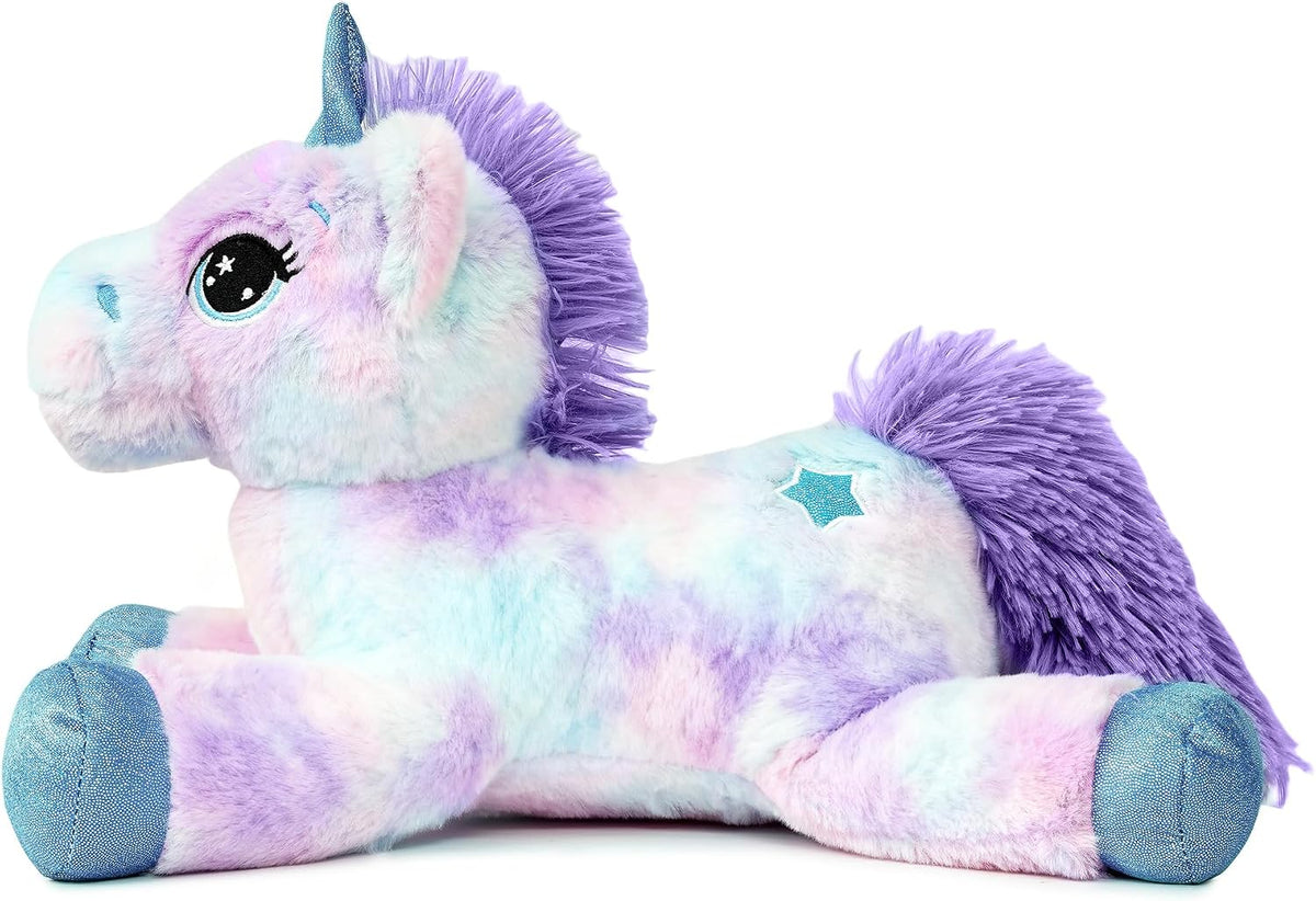 LELELONG Pequeño Animal de Unicornio de Peluche Púrpura Arcoíris de...