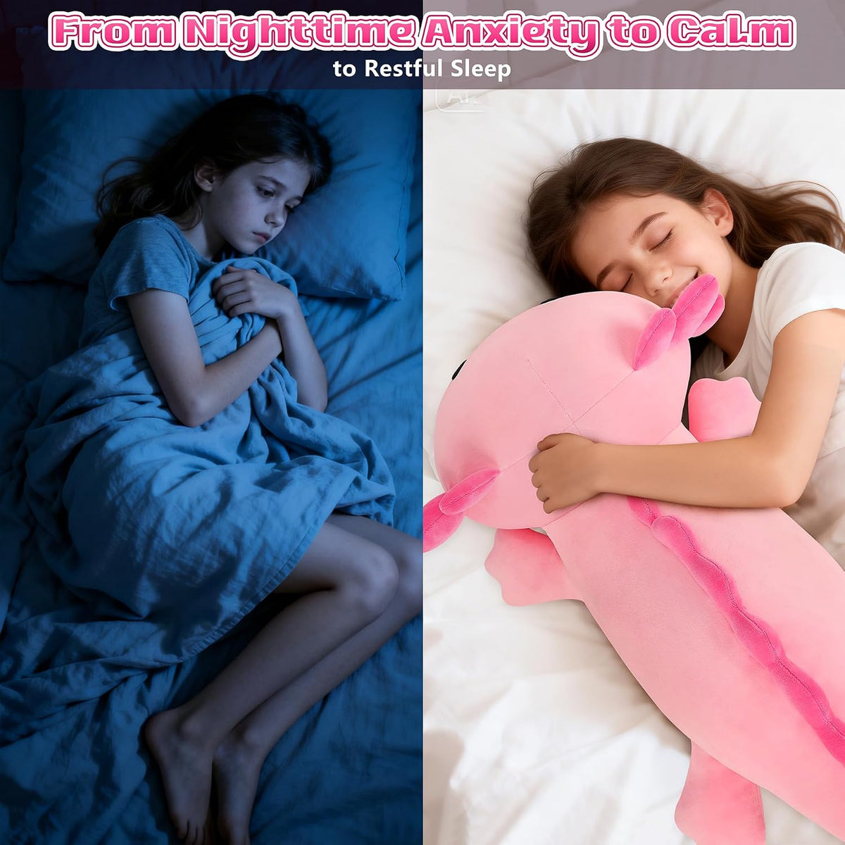 Peluche de ajolote rosa gigante de 30 pulgadas, almohada de peluche...