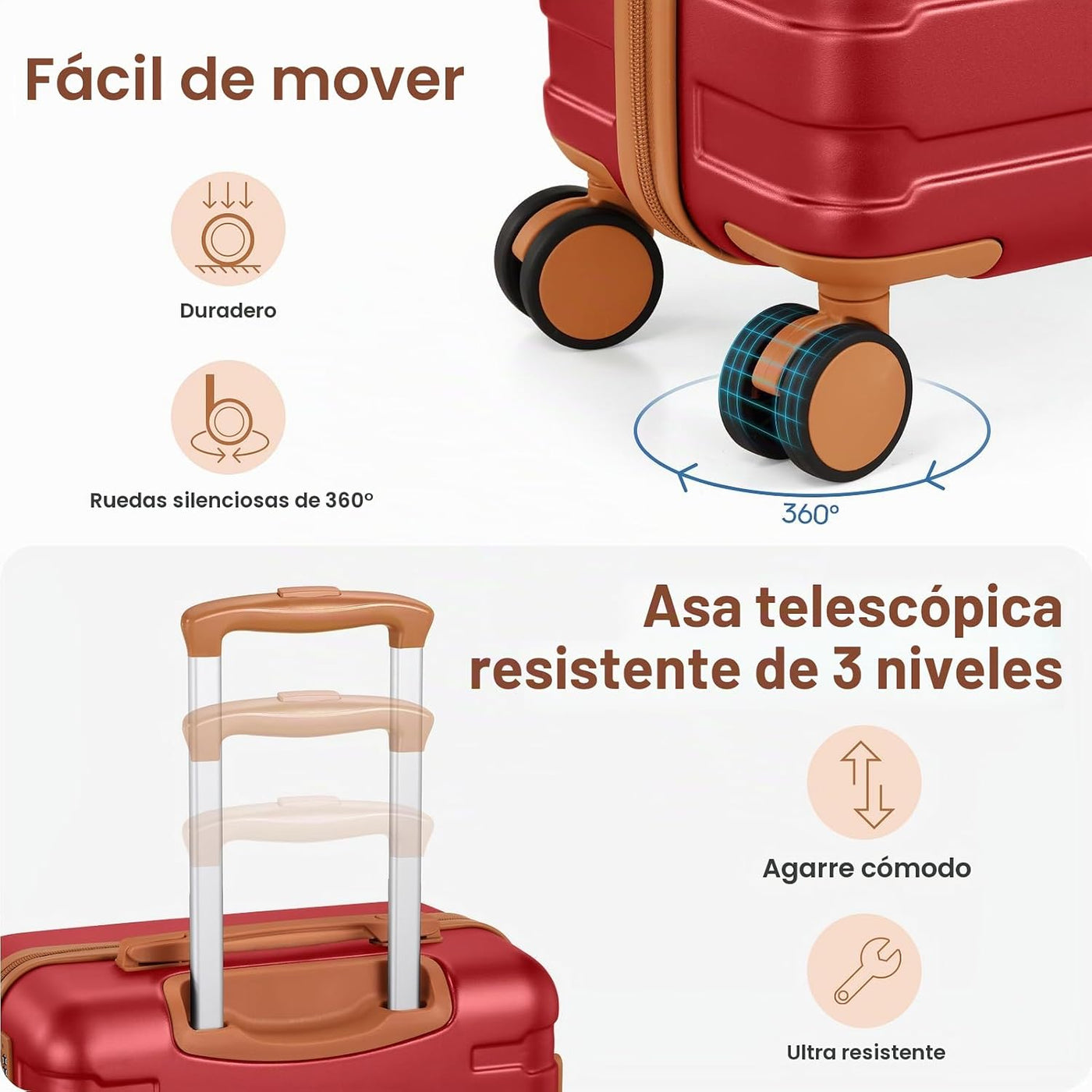 Juego de equipaje de mano de 3 piezas, maleta con bloqueo TSA de 20...