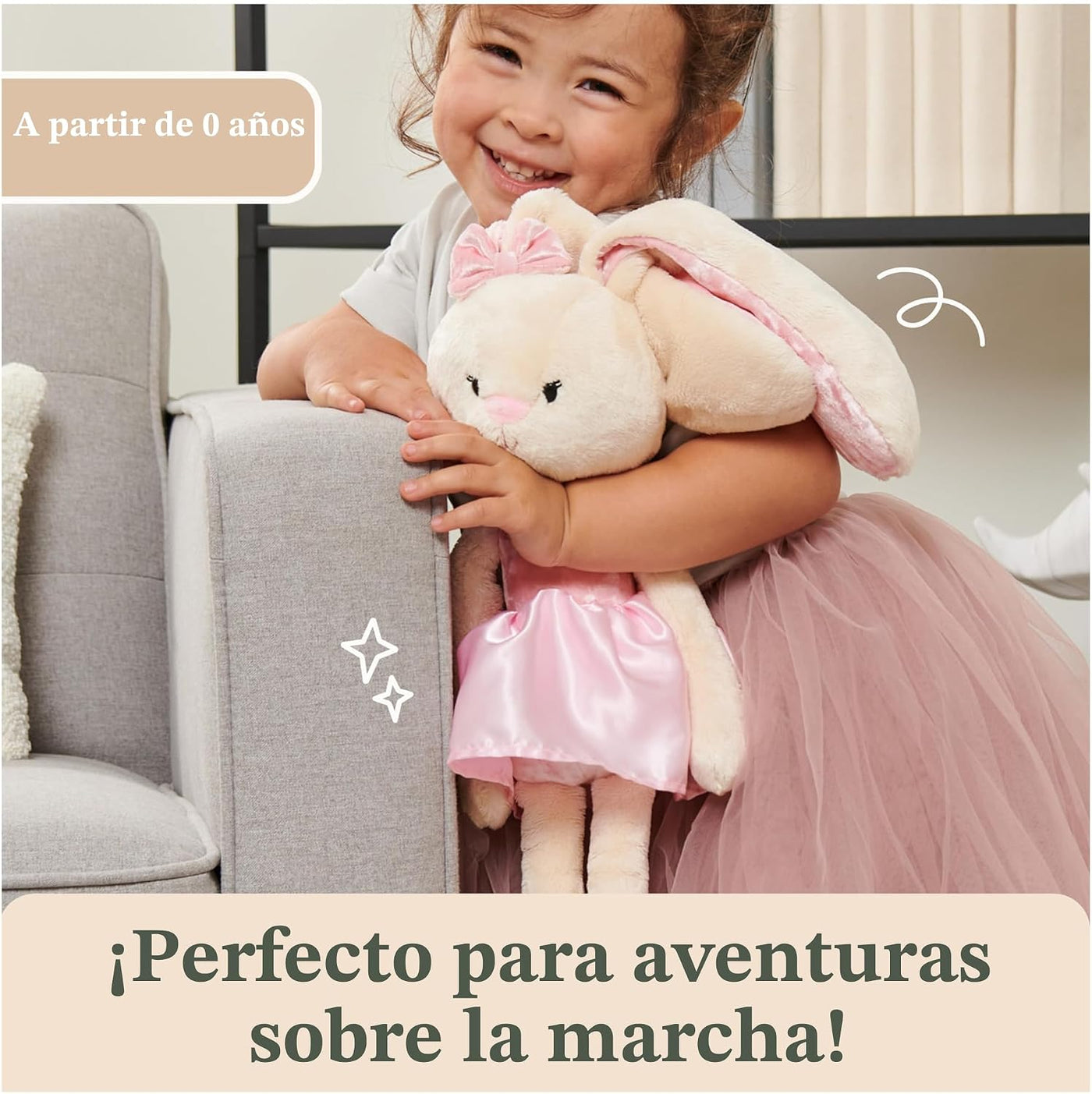 GUND Amigos para llevar de peluche, conejita de ballet, animal de p...