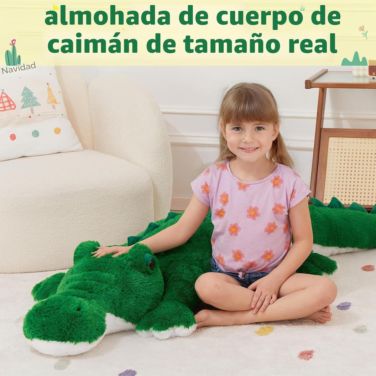 MorisMos Animal de peluche de caimán gigante de 51 pulgadas, juguet...