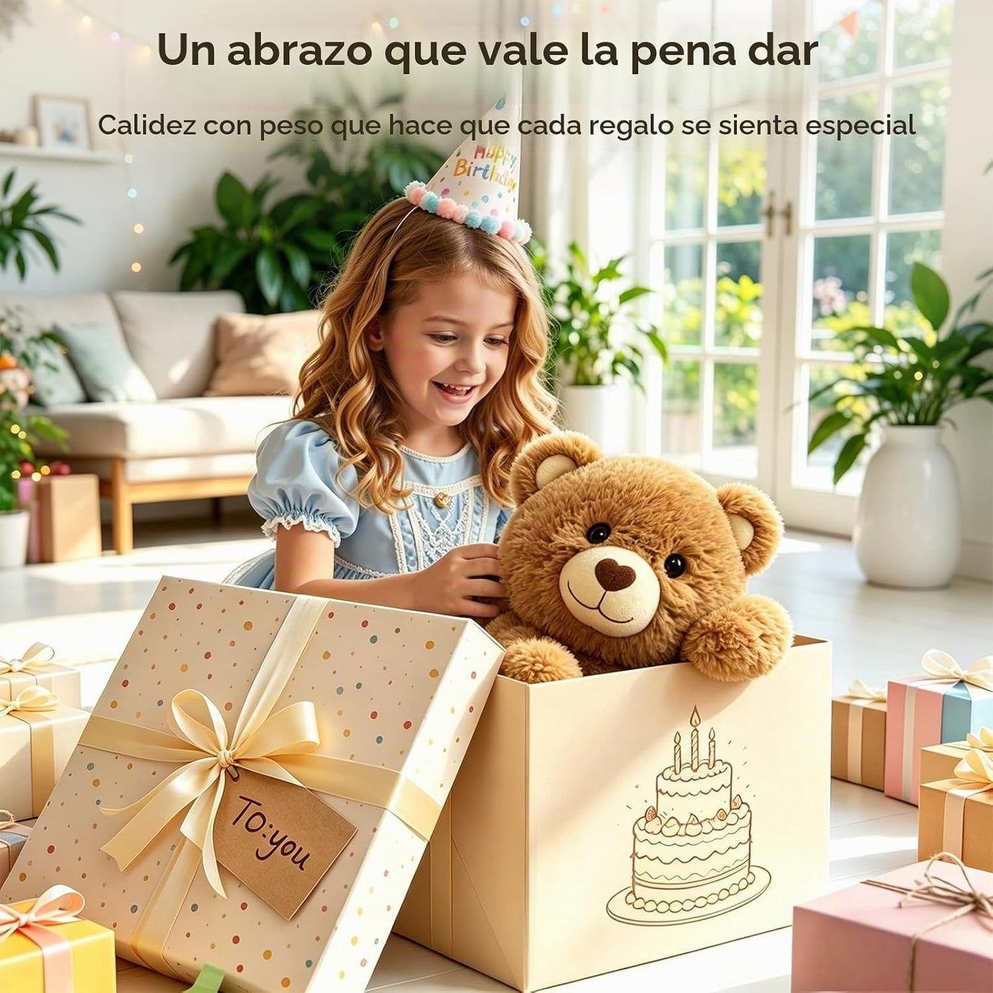 Mewaii Peluche de oso de peluche con peso, calentable, refrigerable...