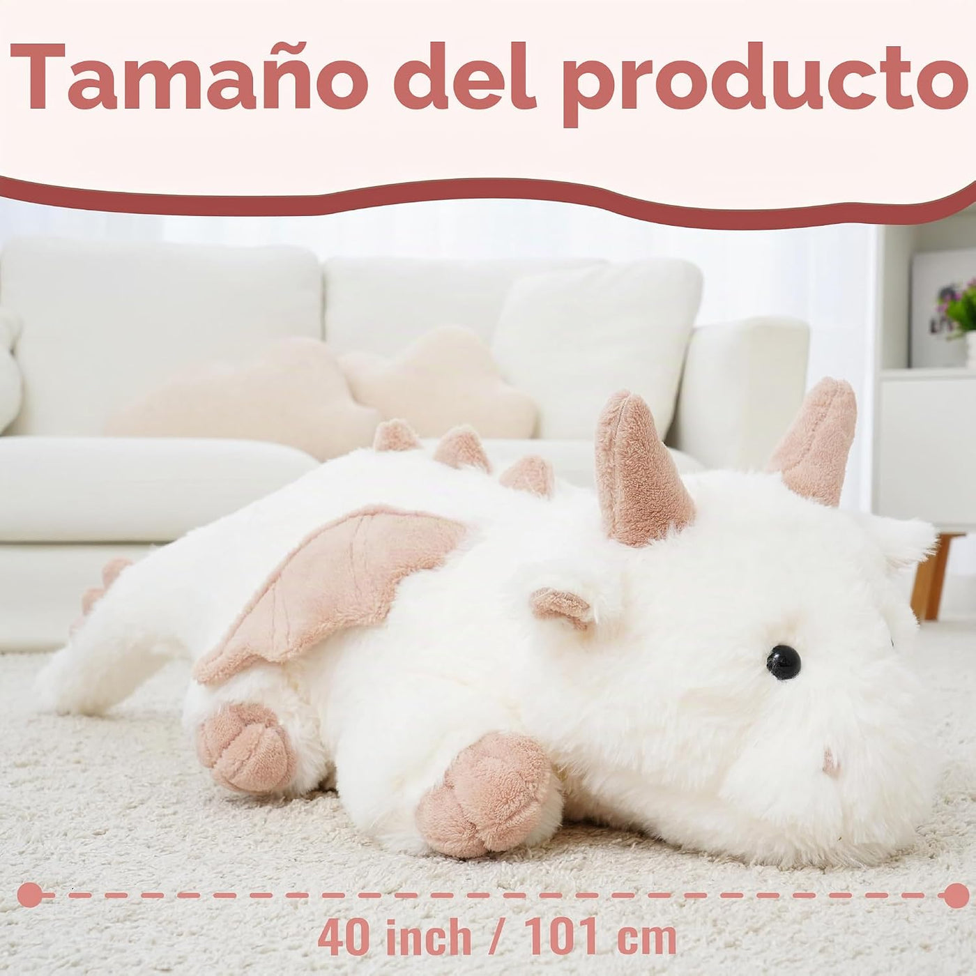 EEYQR Peluche de dragón gigante, juguete de peluche grande y suave,...
