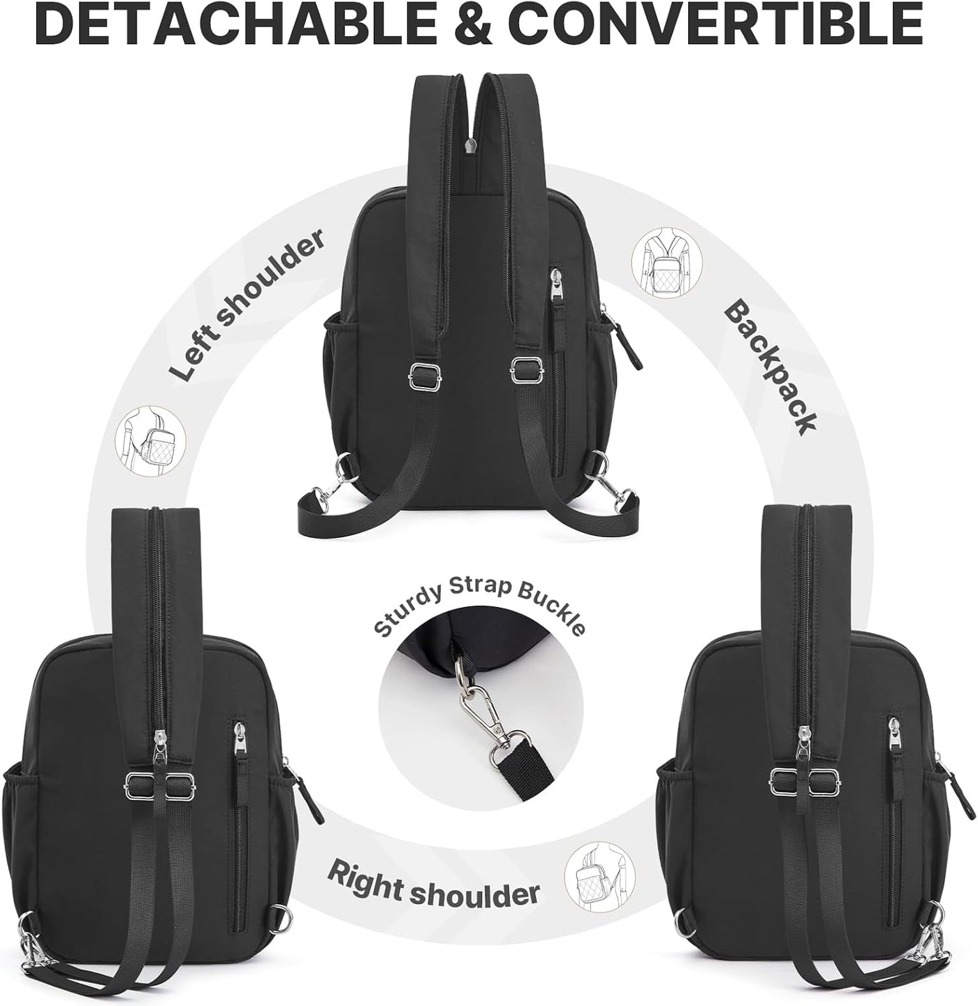 G4Free Mochila pequeña para pañales, compacta, convertible, para mu...