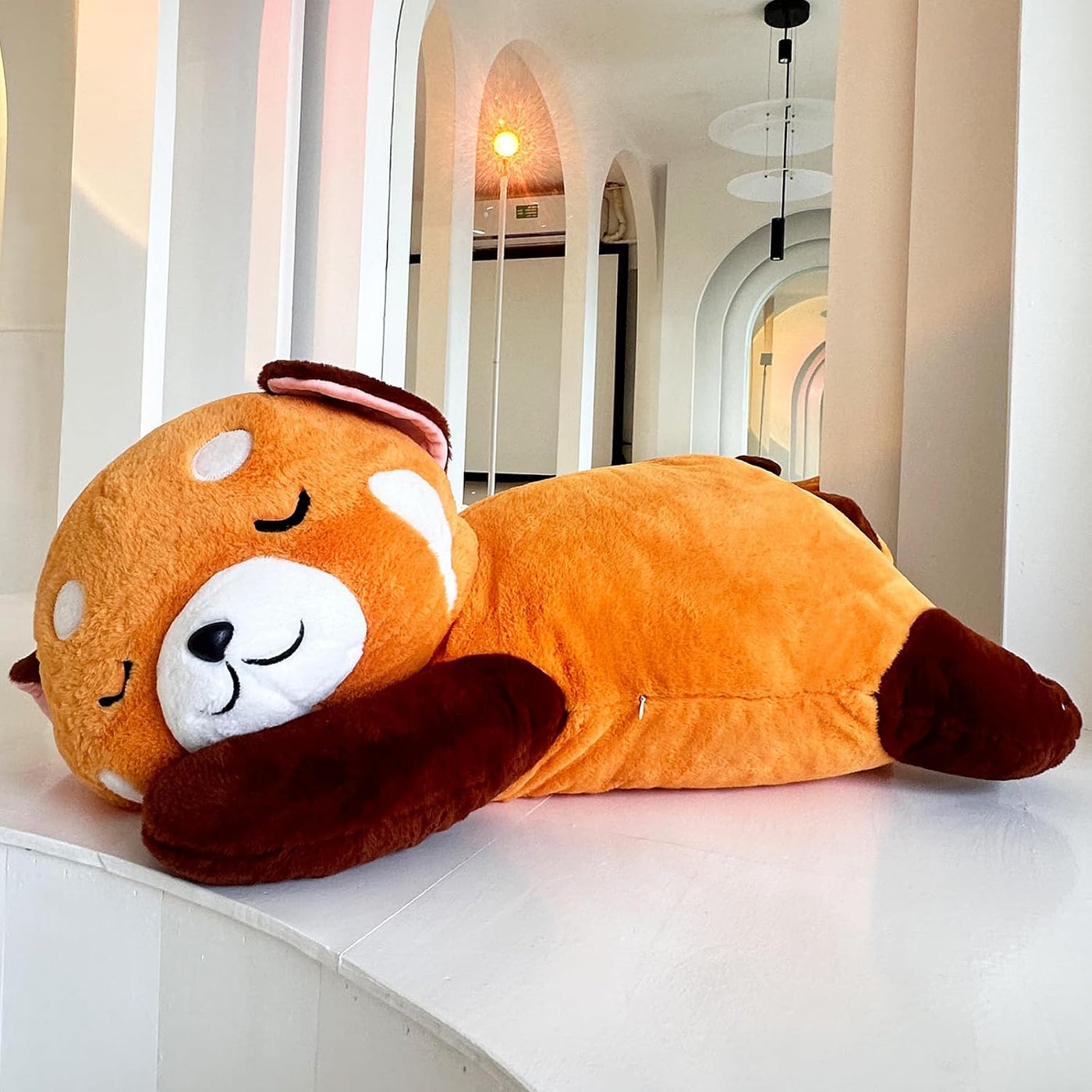 Liraziva Peluche de panda rojo lindo juguete de peluche suave 90cm\...